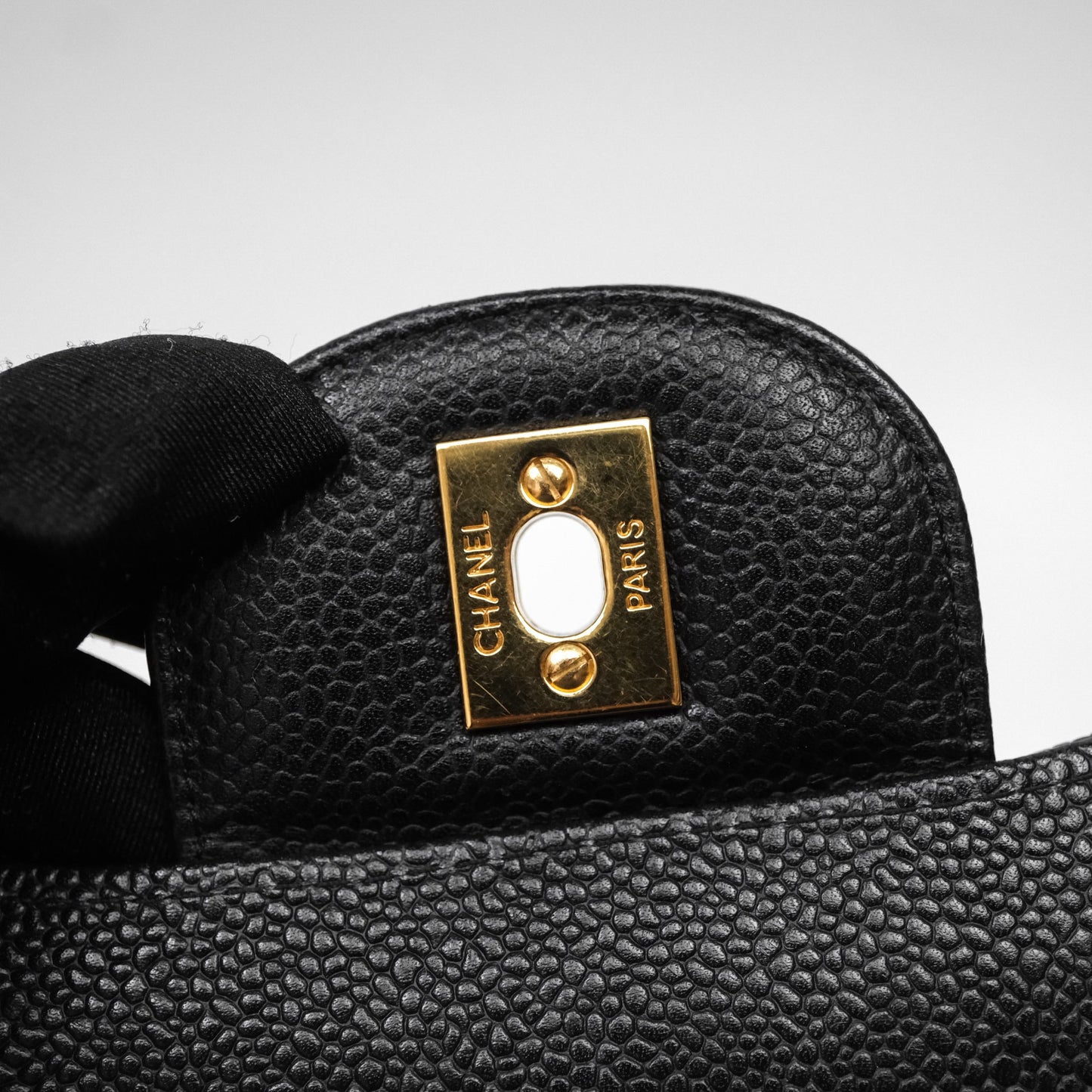 Chanel Jumbo Single Flap Black Caviar Gold Hardware⁣⁣