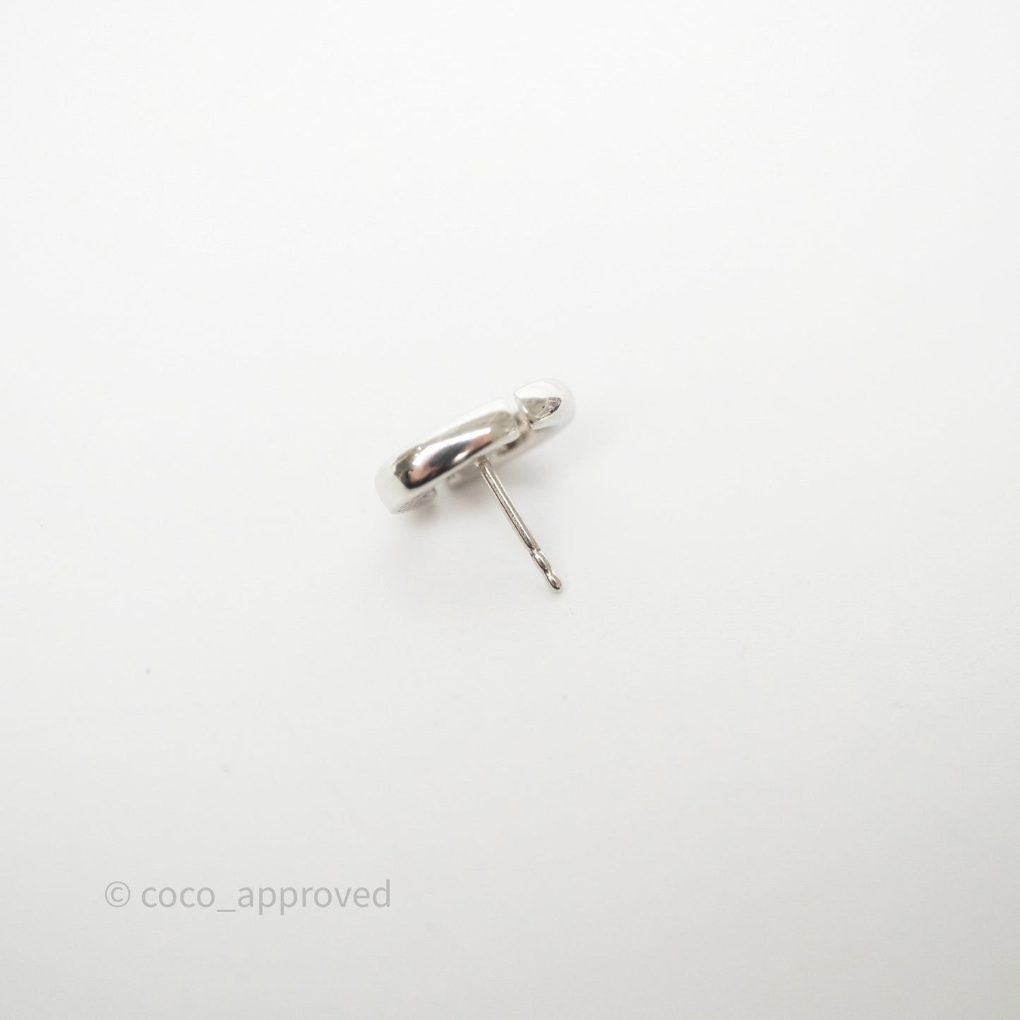 Christian Dior CD Earrings Silver Tone