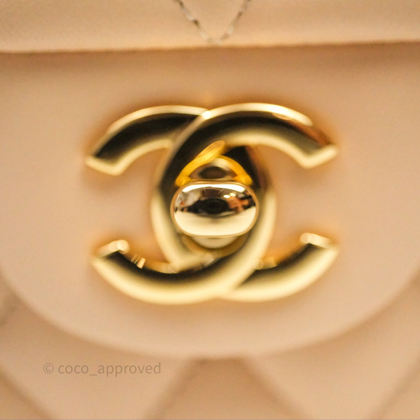 Chanel Small Quilted Classic Flap Beige Lambskin Gold Hardware