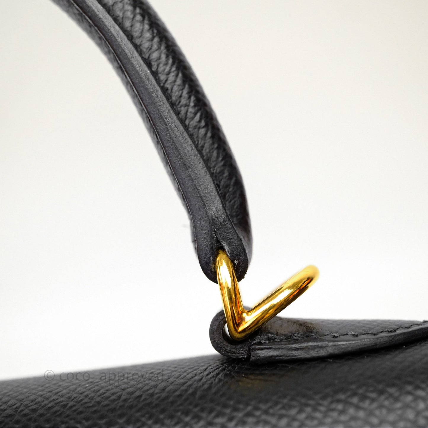 Hermès Kelly 25 Sellier Noir Black 89 Epsom Gold Hardware