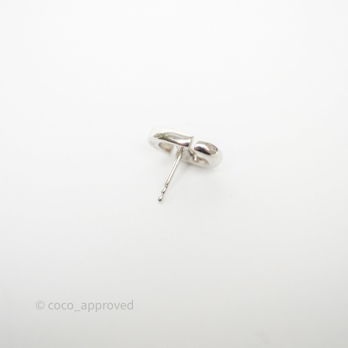Christian Dior CD Earrings Silver Tone
