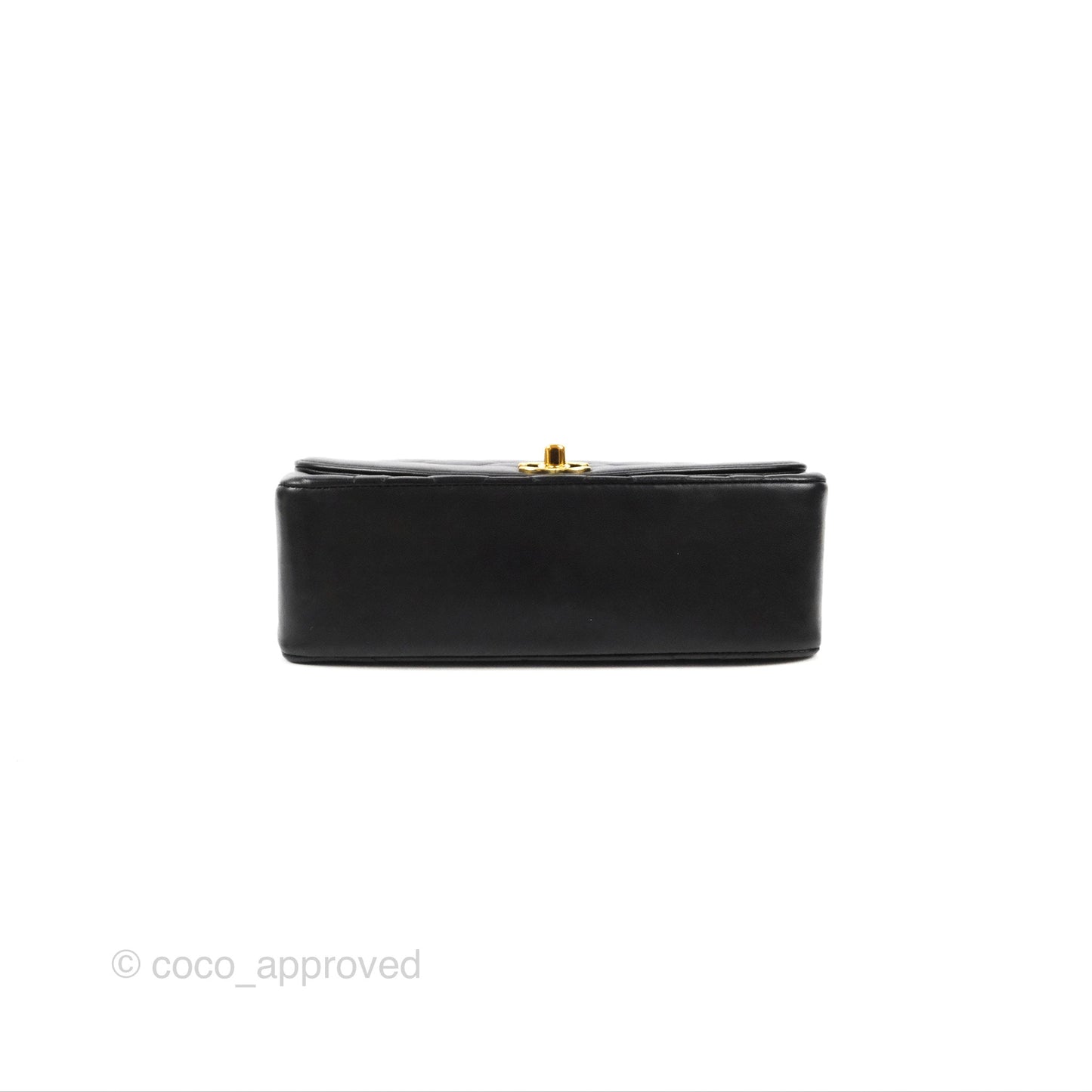 Chanel Vintage Small Quilted Classic Diana Flap Bag Black Lambskin 24K Gold Hardware