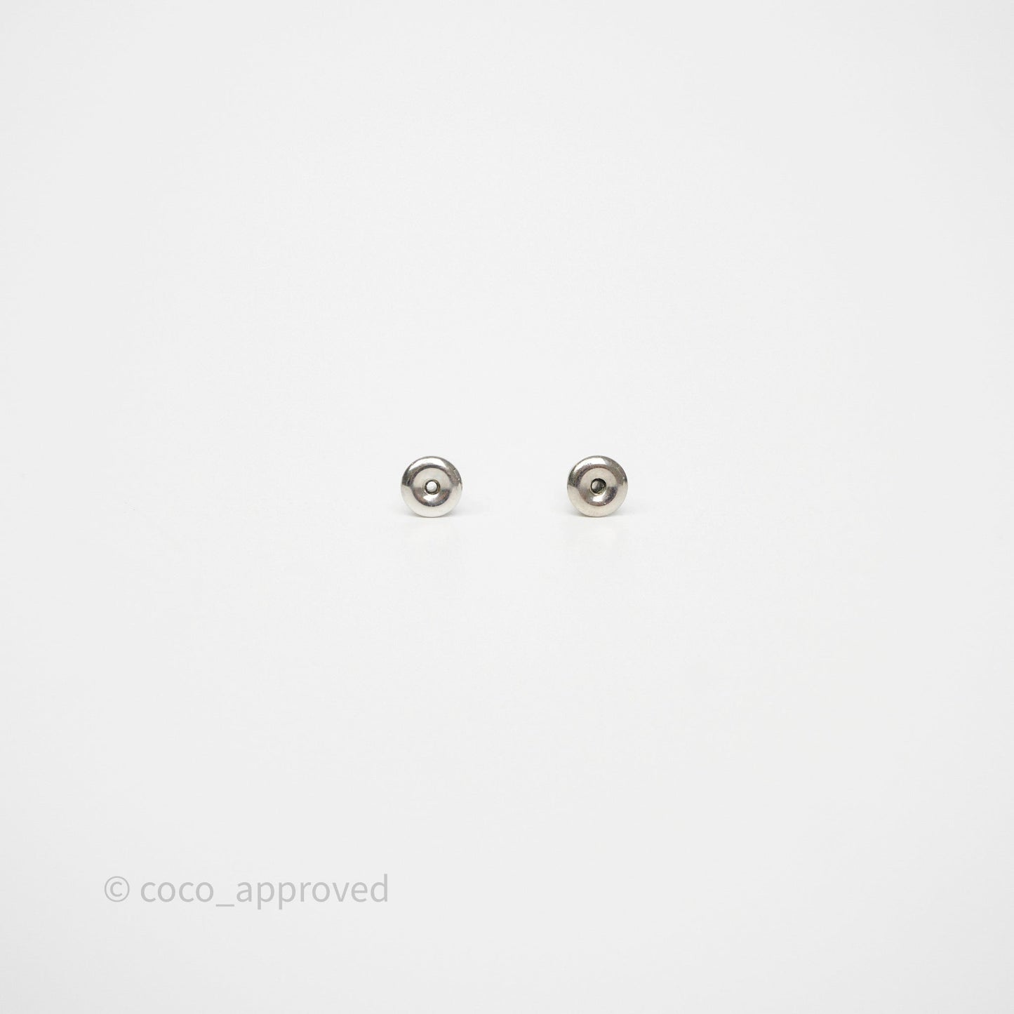 Christian Dior CD Earrings Silver Tone