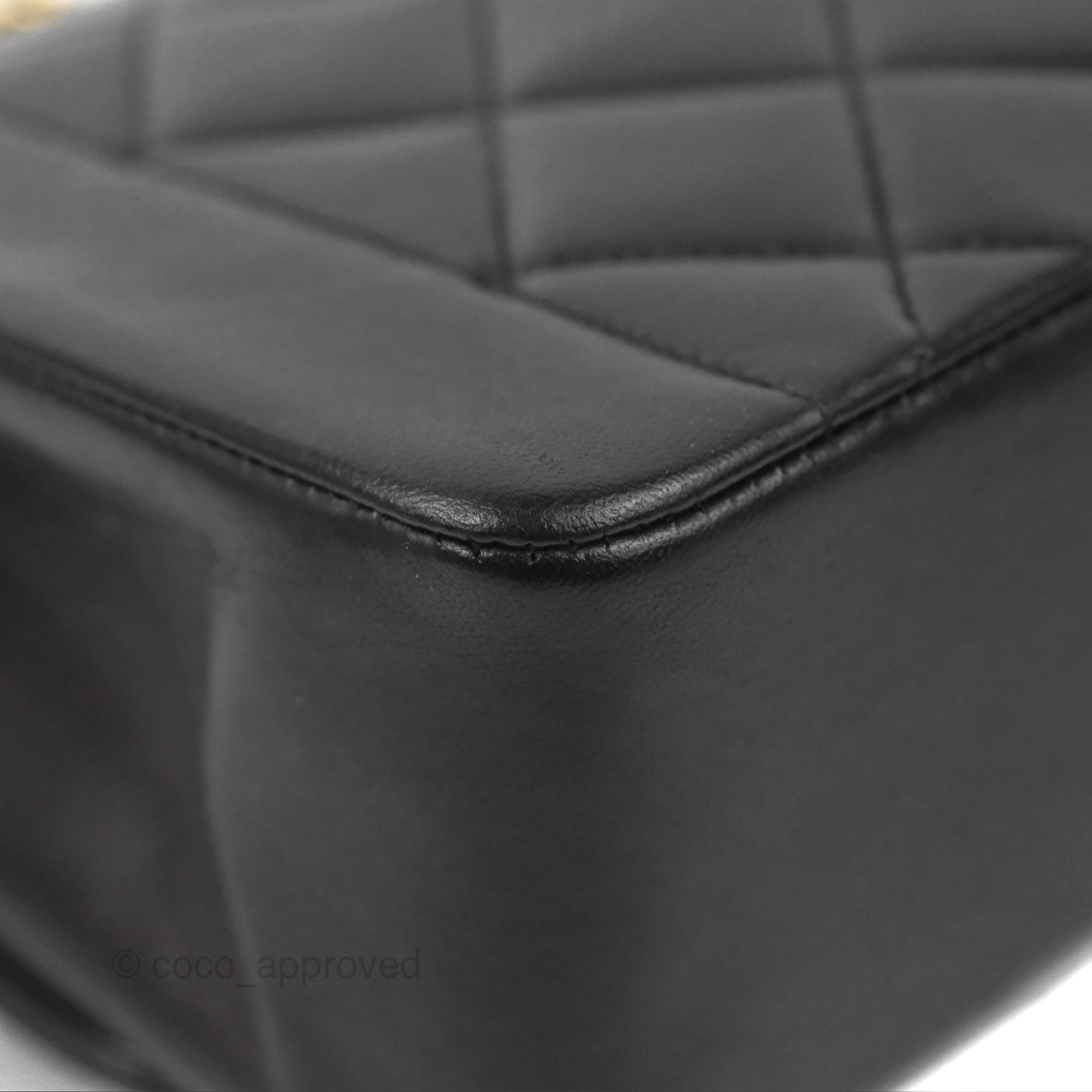 Chanel Vintage Small Quilted Classic Diana Flap Bag Black Lambskin 24K Gold Hardware
