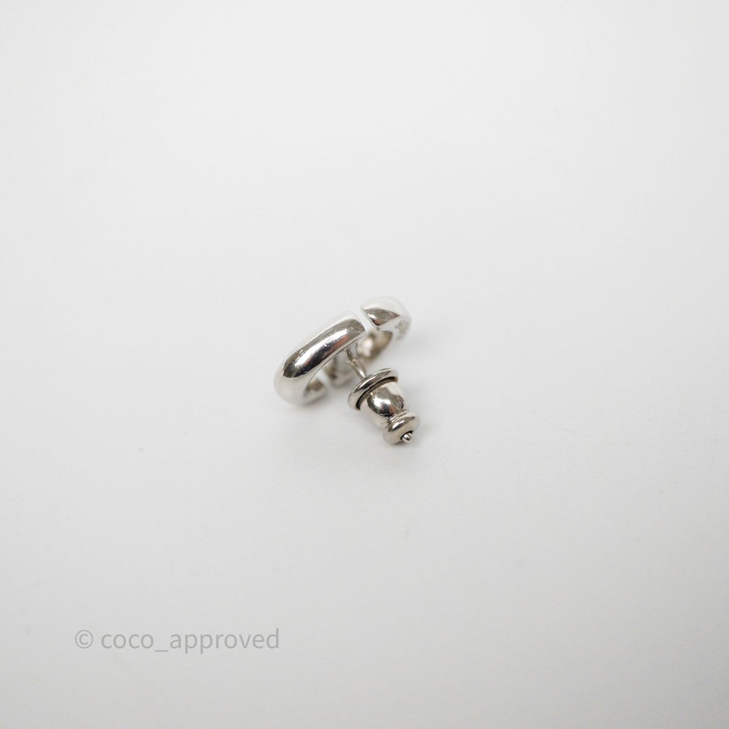Christian Dior CD Earrings Silver Tone