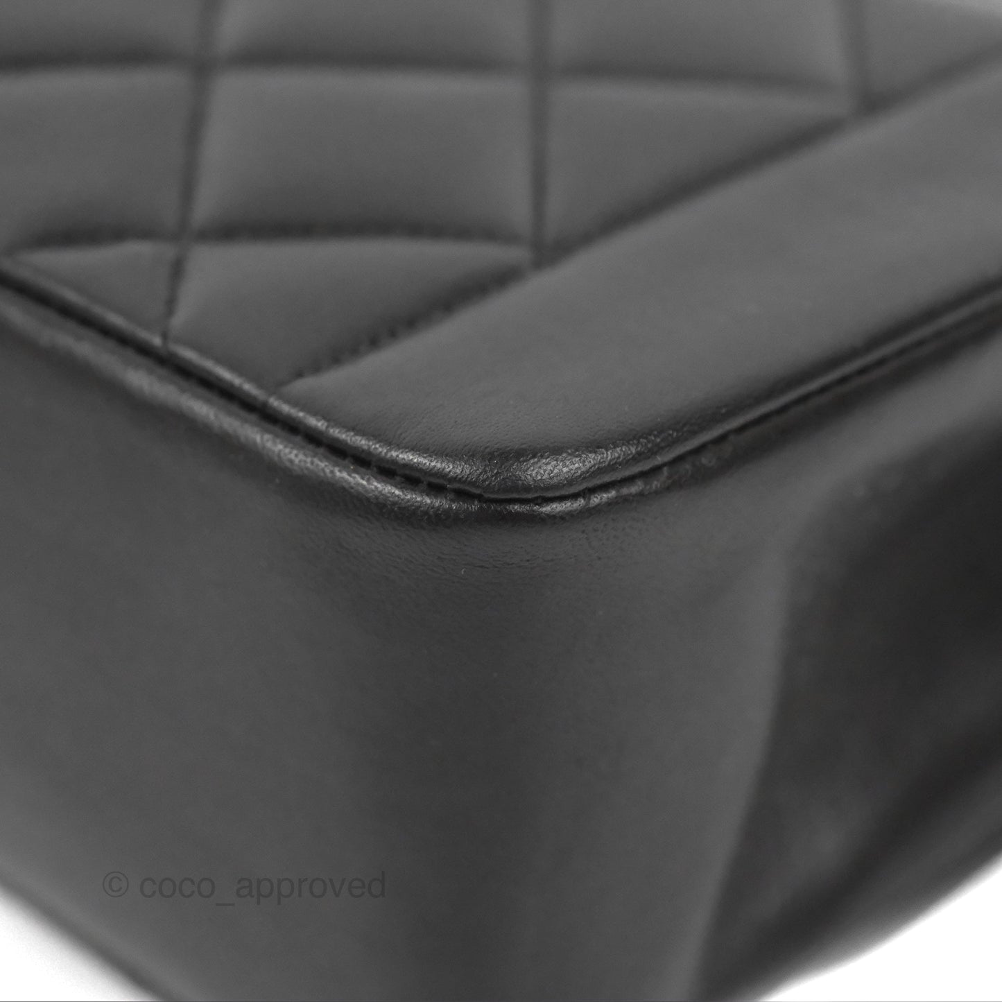 Chanel Vintage Small Quilted Classic Diana Flap Bag Black Lambskin 24K Gold Hardware