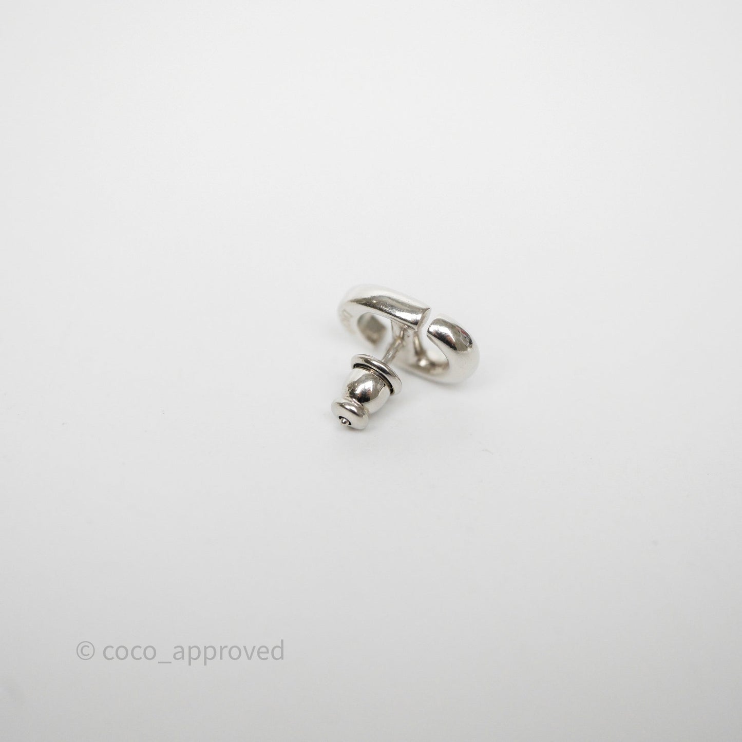 Christian Dior CD Earrings Silver Tone