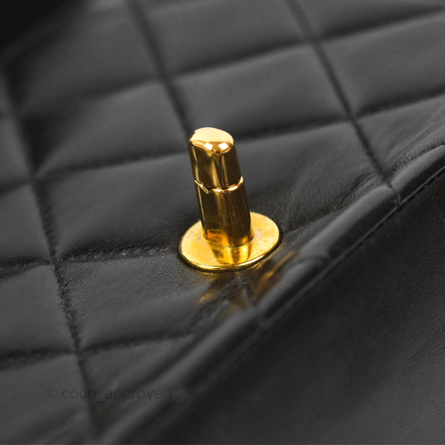 Chanel Vintage Small Quilted Classic Diana Flap Bag Black Lambskin 24K Gold Hardware