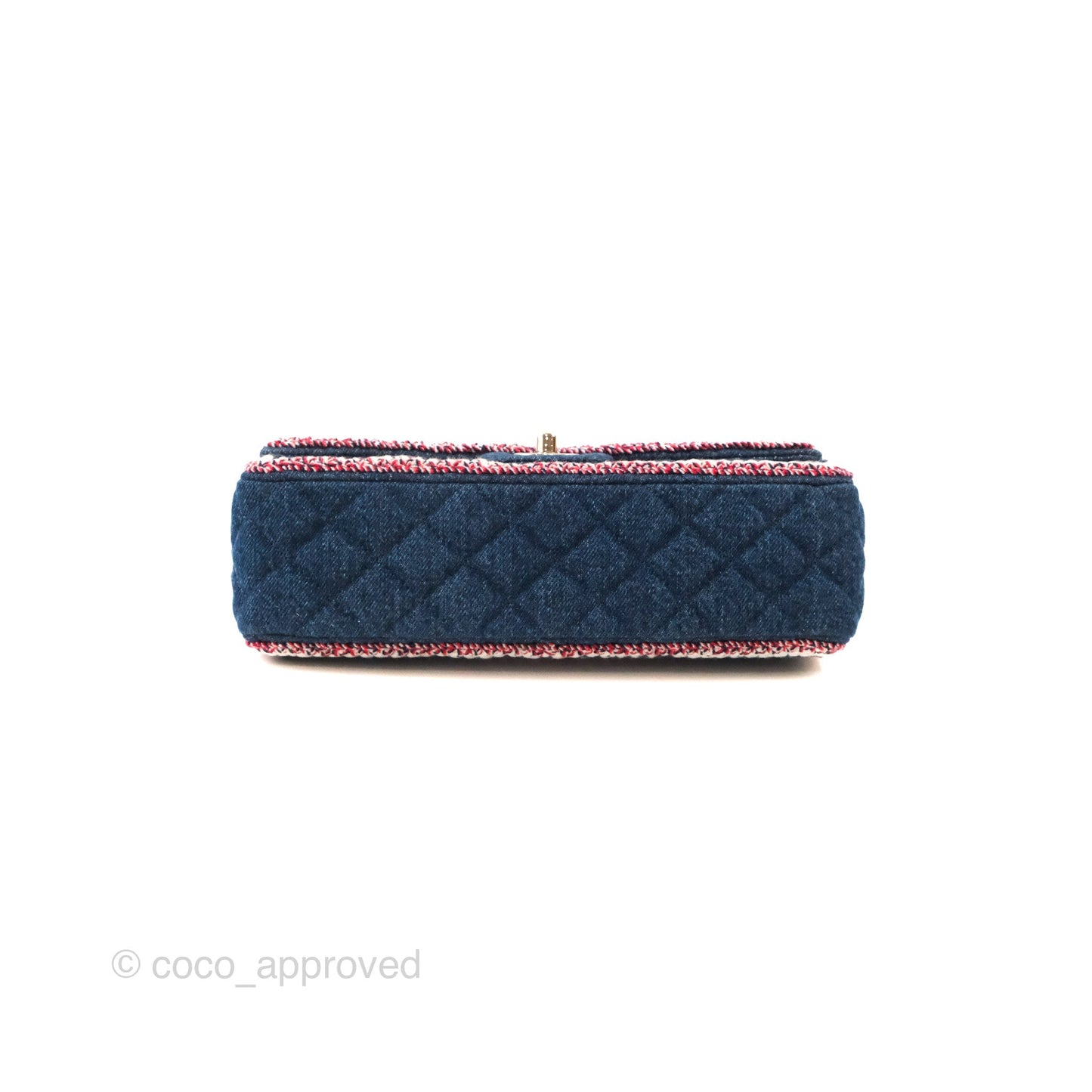 Chanel Classic Flap Bag Dark Blue Denim Braided Silver Hardware 18A