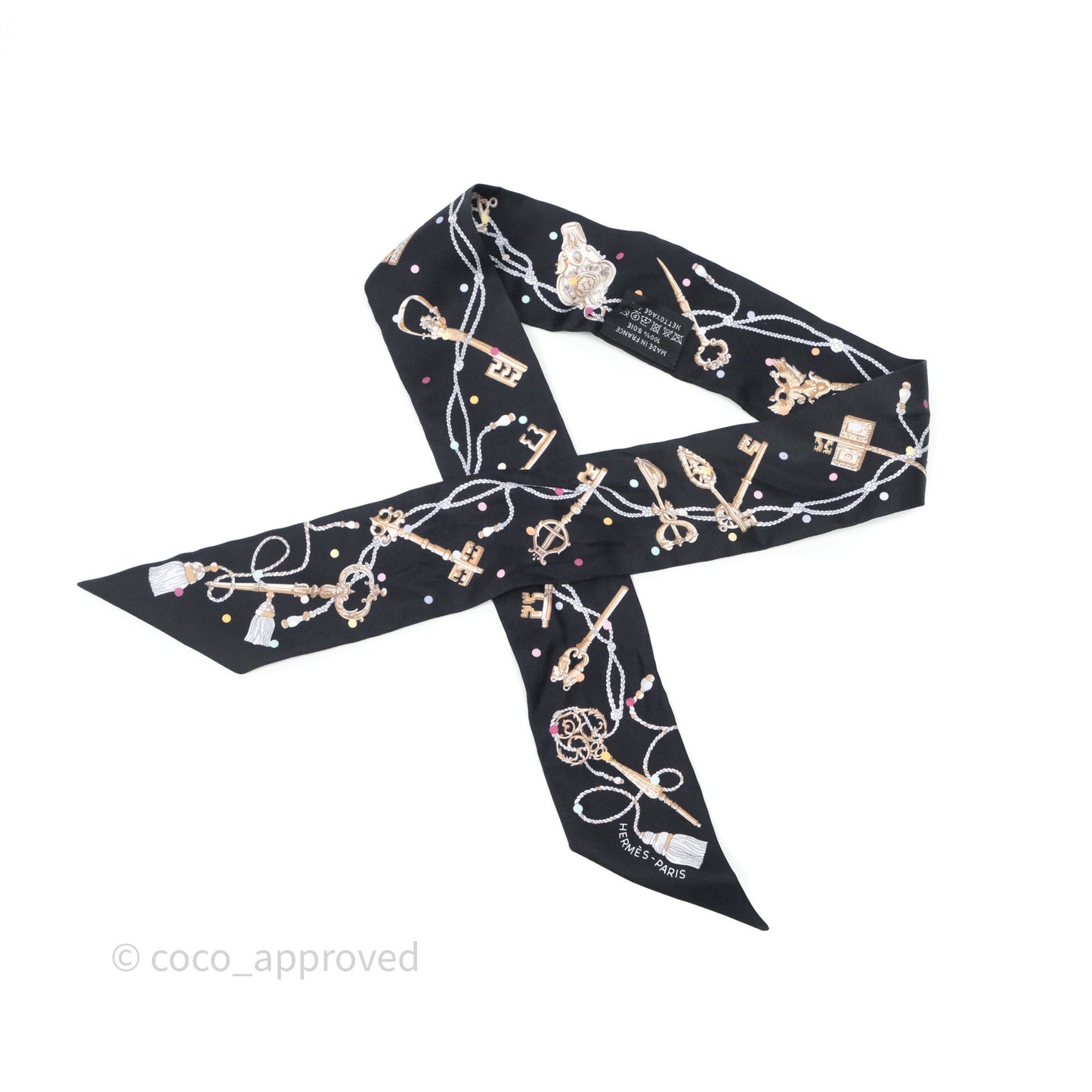 Hermes Silk Les Cles A Pois Twilly