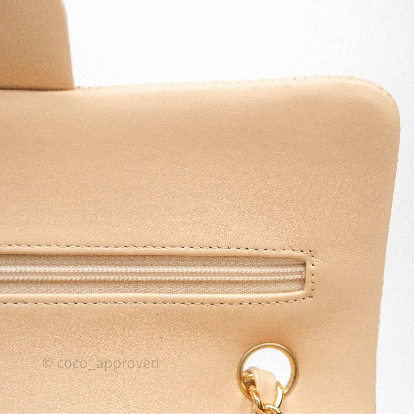 Chanel Small Quilted Classic Flap Beige Lambskin Gold Hardware