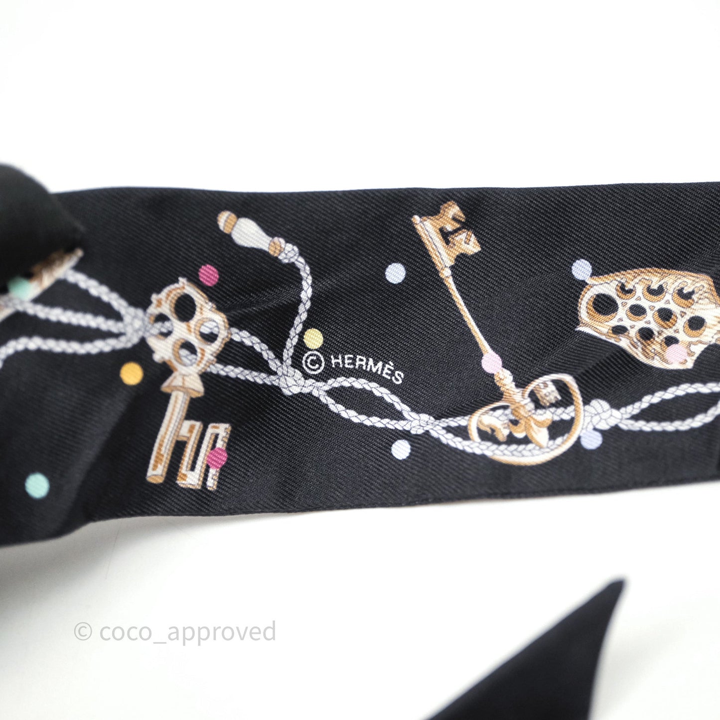 Hermes Silk Les Cles A Pois Twilly