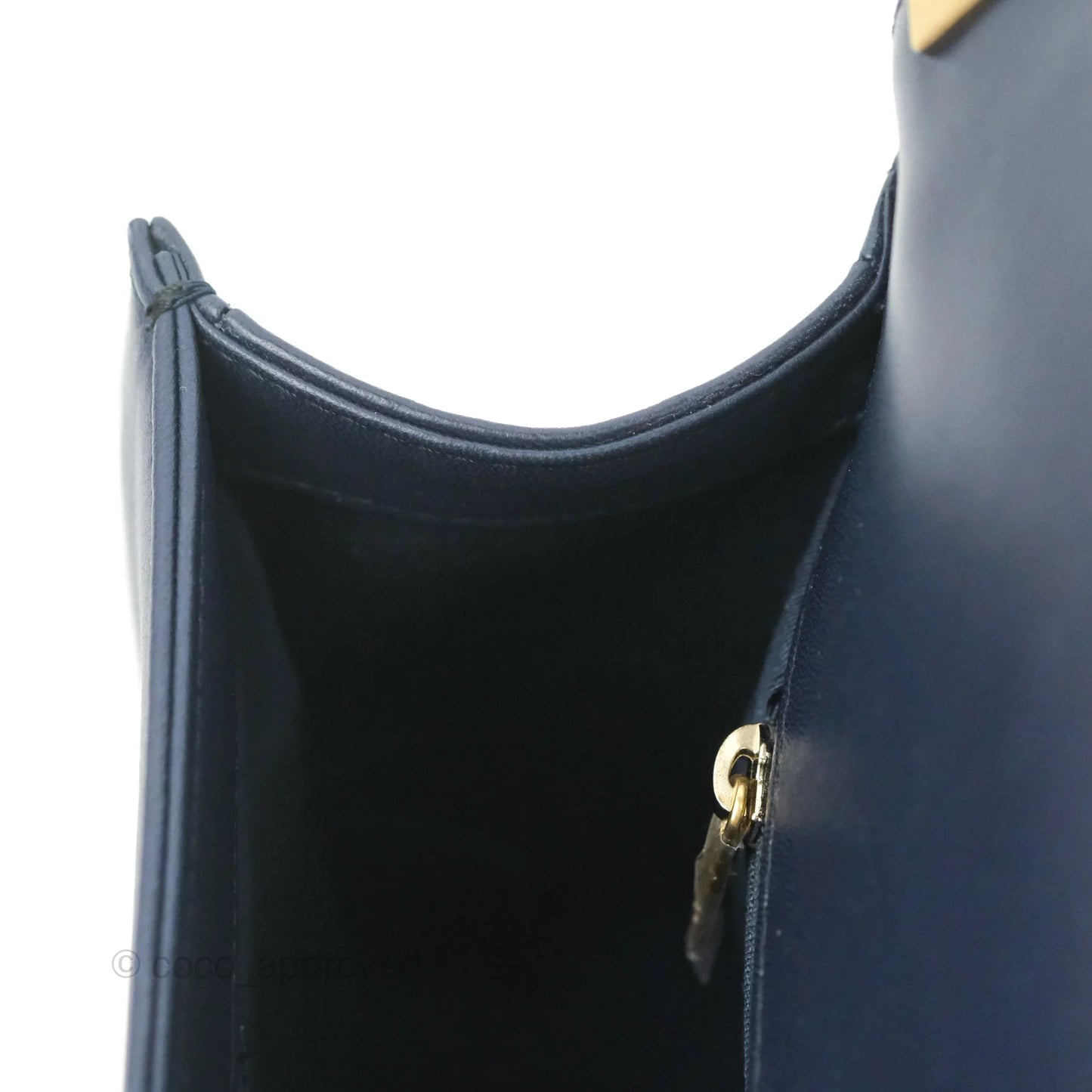 Chanel Quilted New Medium Boy Navy Lambskin Aged Gold Hardware