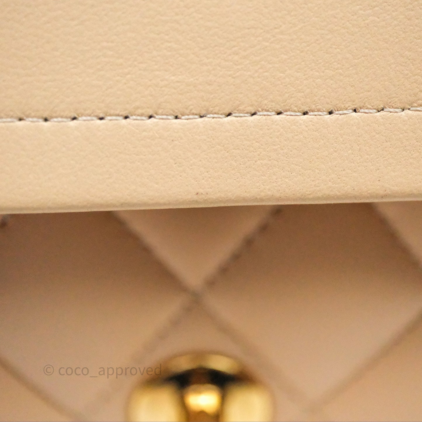 Chanel Small Quilted Classic Flap Beige Lambskin Gold Hardware