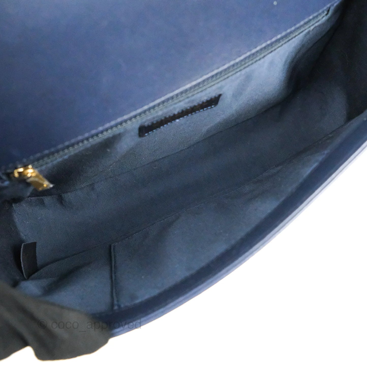 Chanel Quilted New Medium Boy Navy Lambskin Aged Gold Hardware