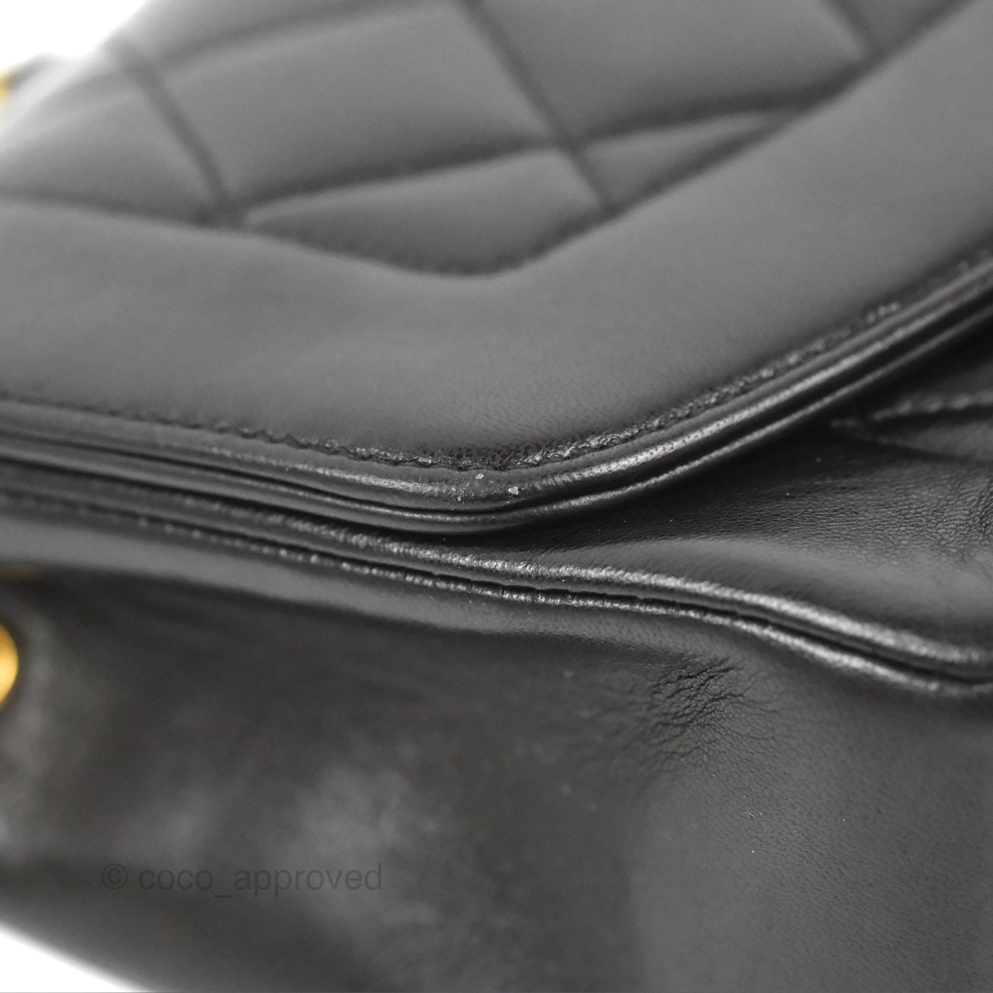 Chanel Vintage Small Quilted Classic Diana Flap Bag Black Lambskin 24K Gold Hardware