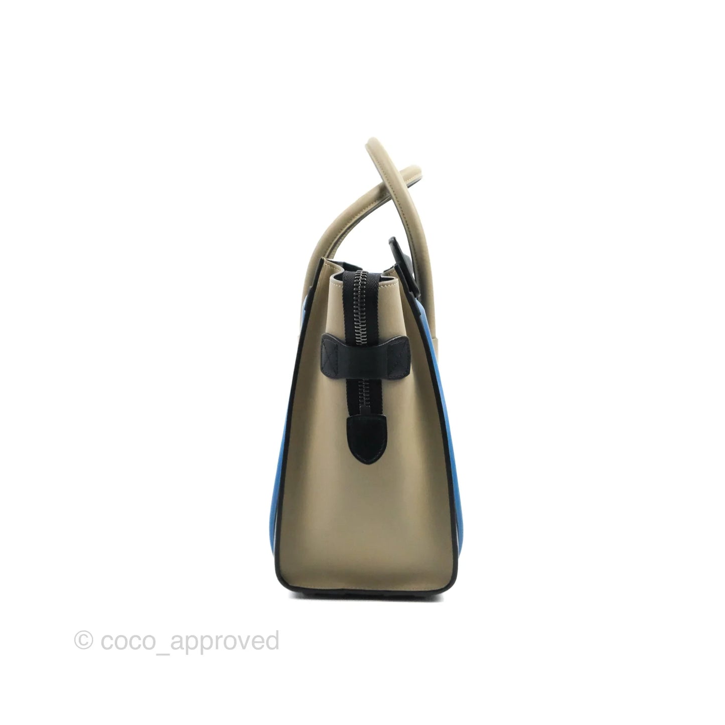 Celine Micro Luggage Bag Taupe/Blue/Black Calfskin