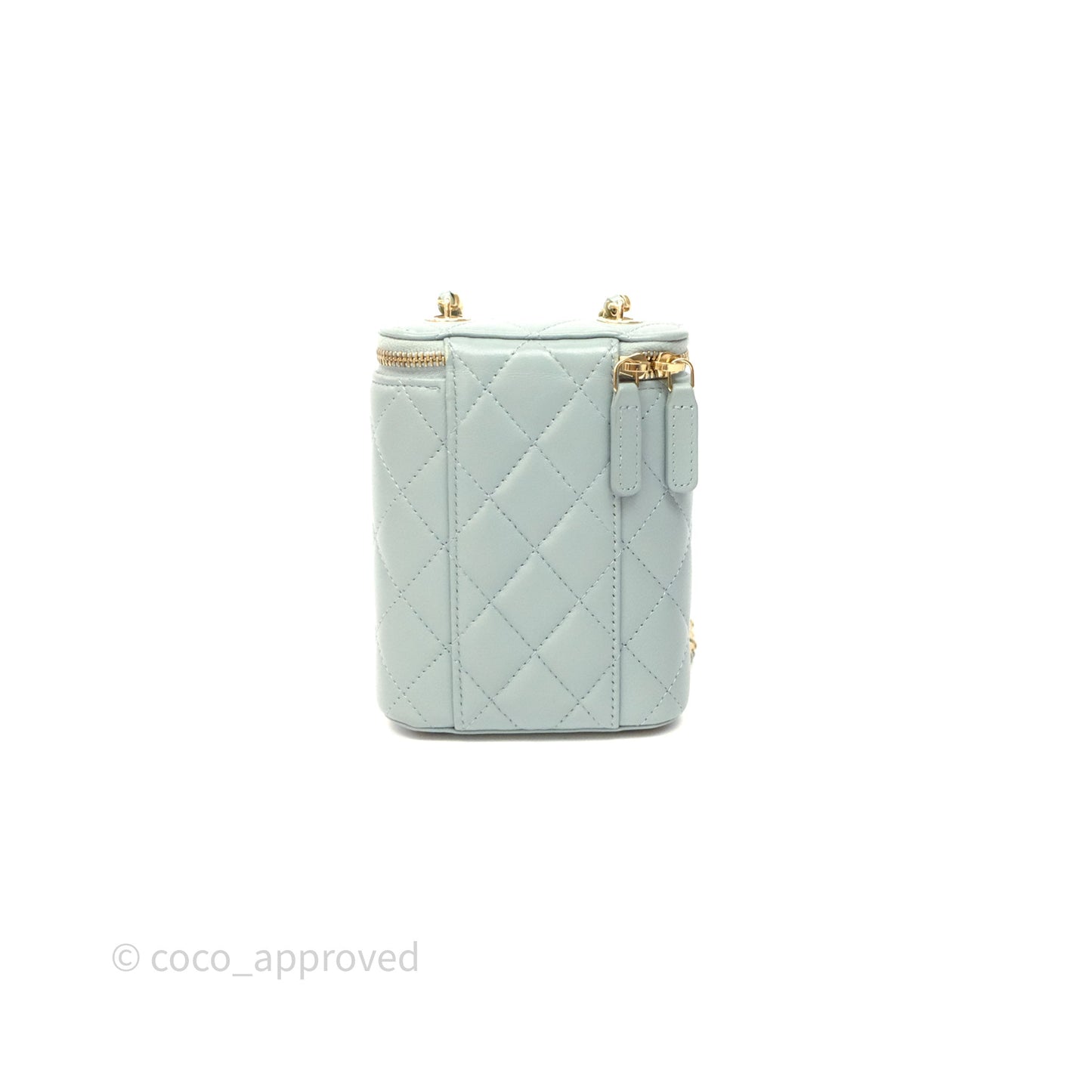 Chanel Classic Mini Vanity With Chain Green Lambskin Gold Hardware