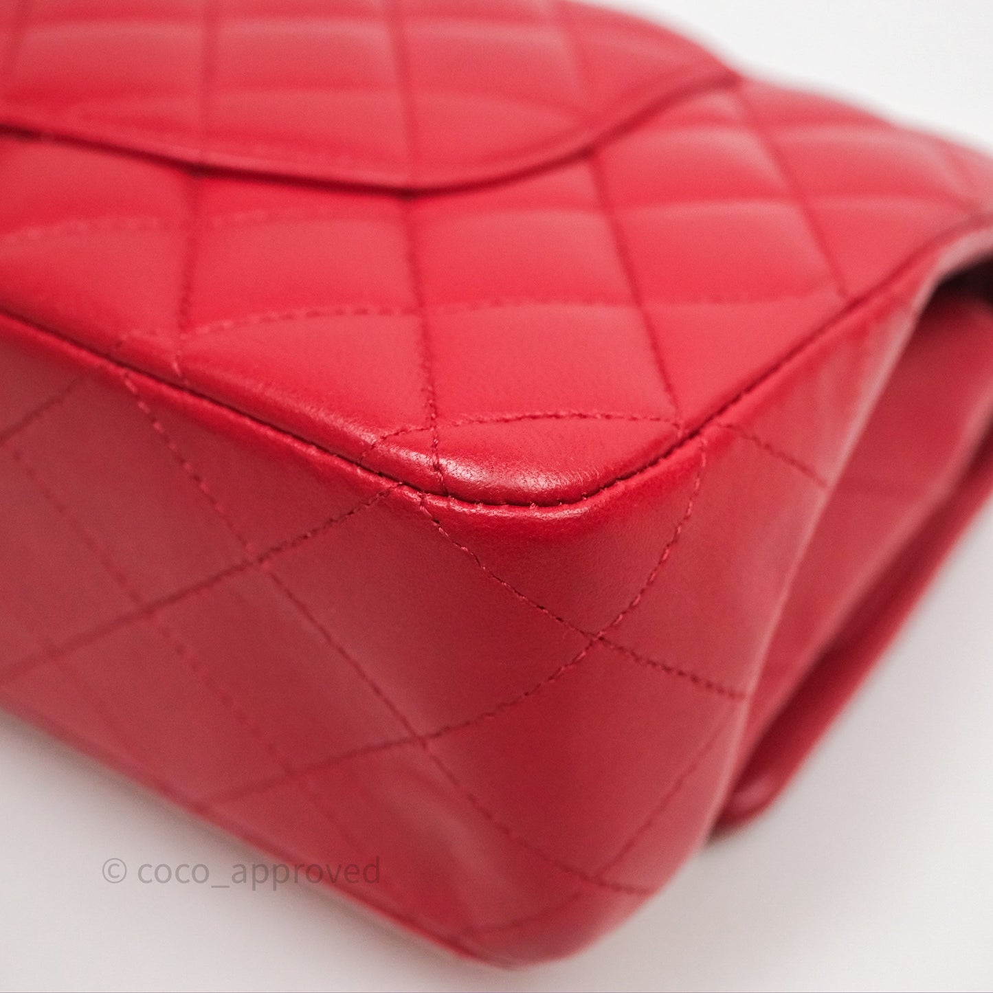 Chanel Classic M/L Medium Double Flap Red Lambskin Gold Hardware