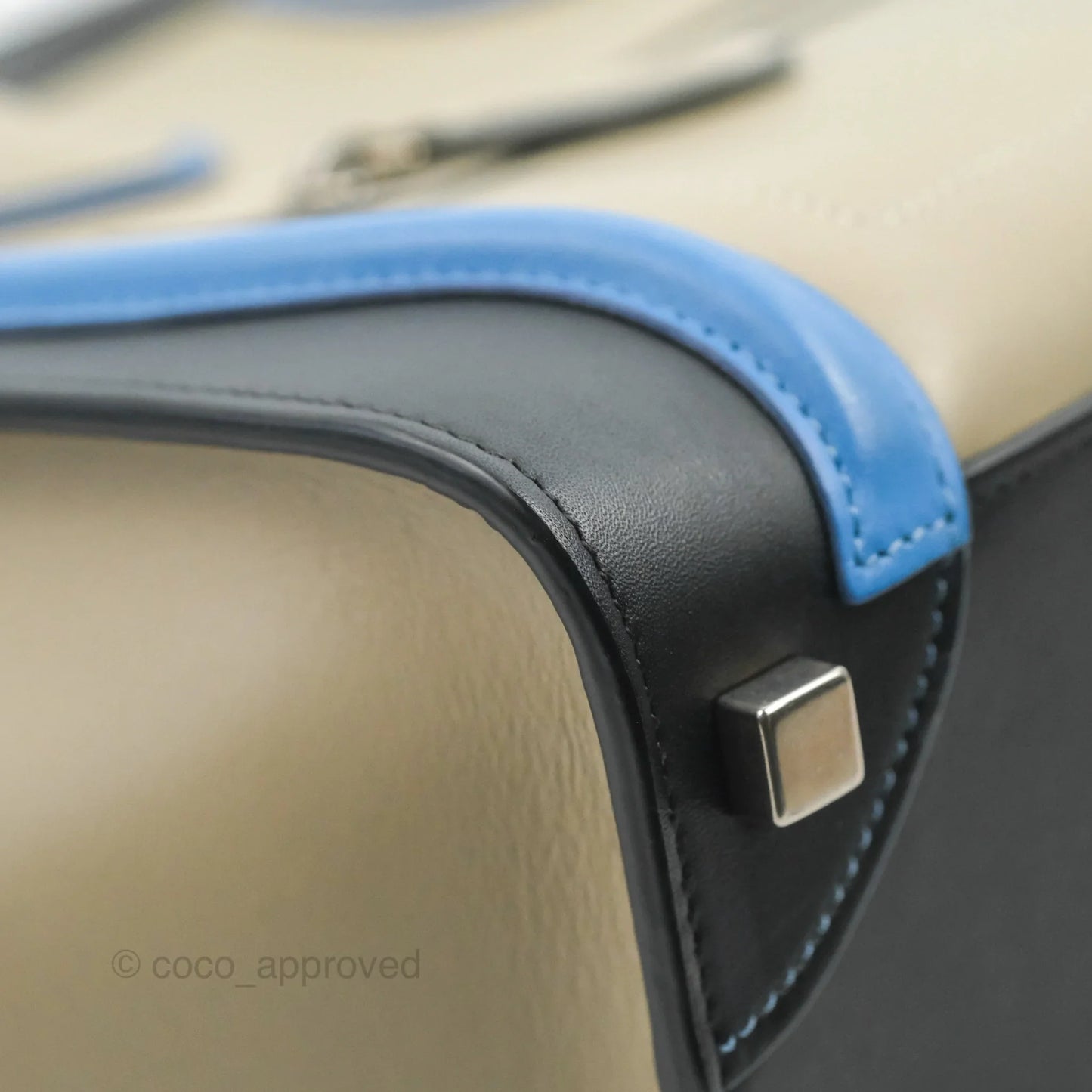Celine Micro Luggage Bag Taupe/Blue/Black Calfskin