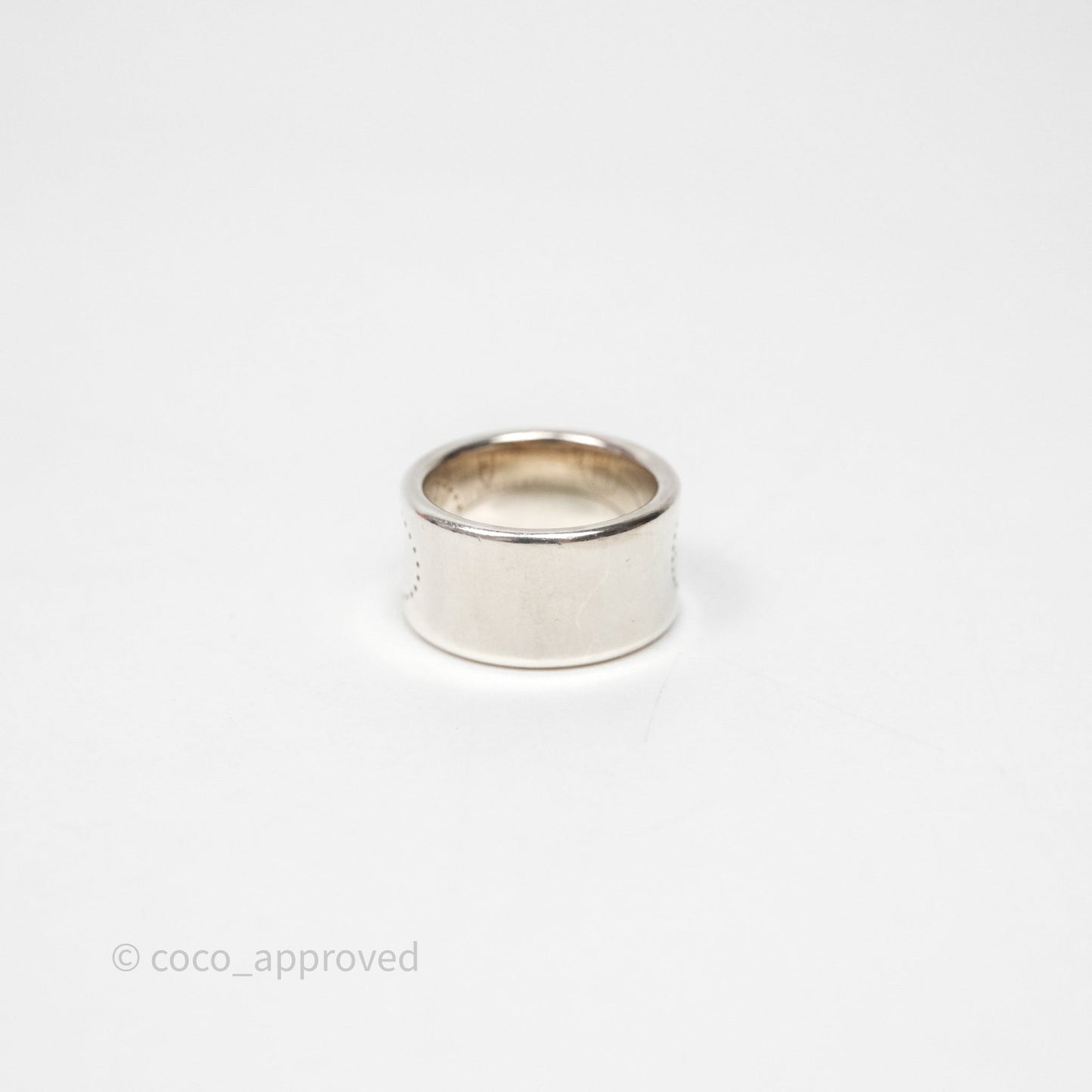 Hermès Eclipse Ruban Ring Silver Tone