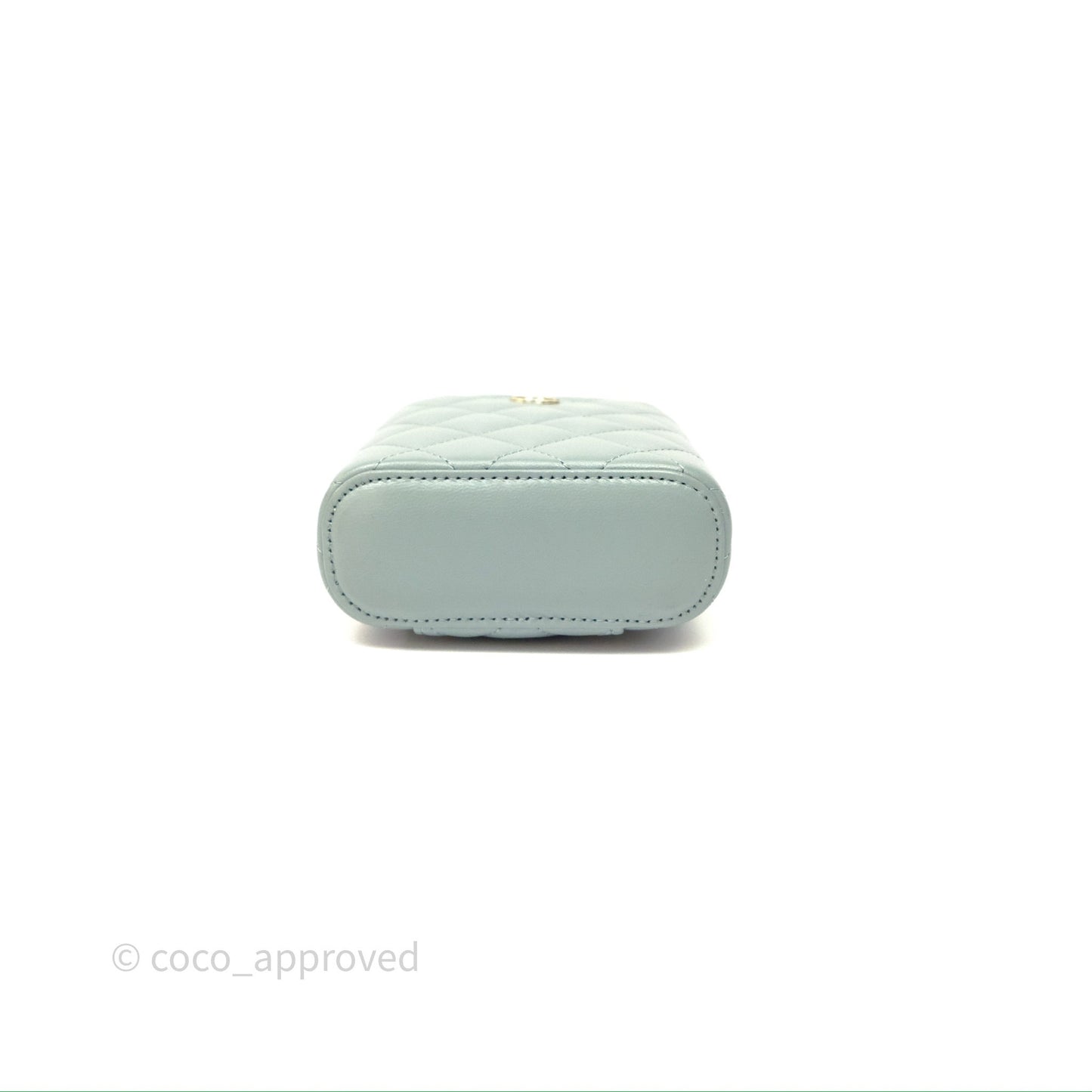 Chanel Classic Mini Vanity With Chain Green Lambskin Gold Hardware