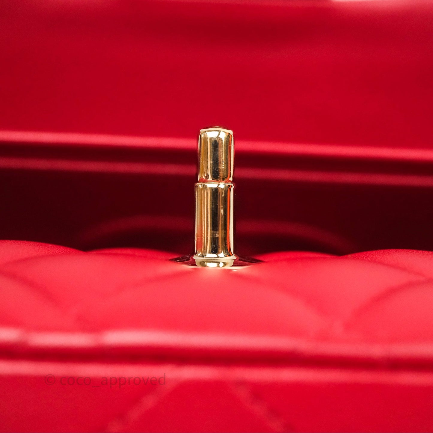 Chanel Classic M/L Medium Double Flap Red Lambskin Gold Hardware