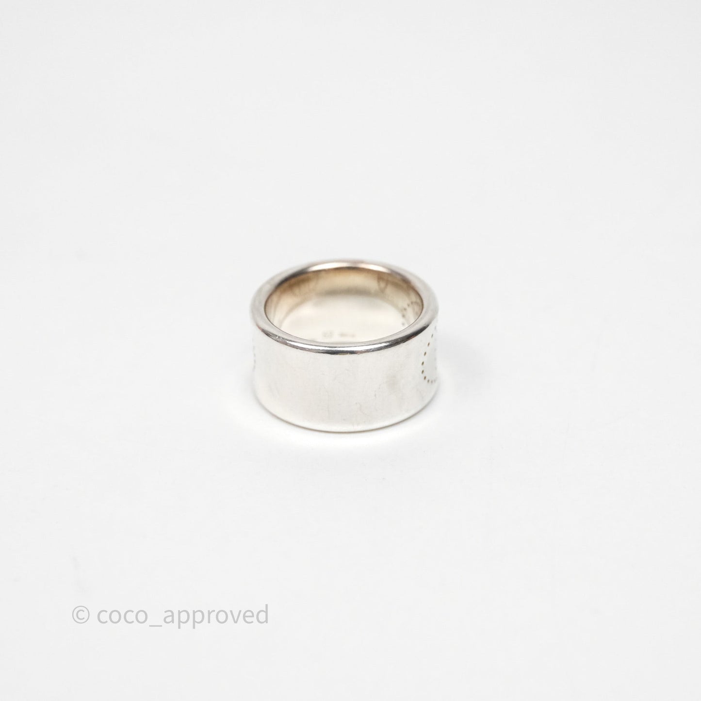Hermès Eclipse Ruban Ring Silver Tone