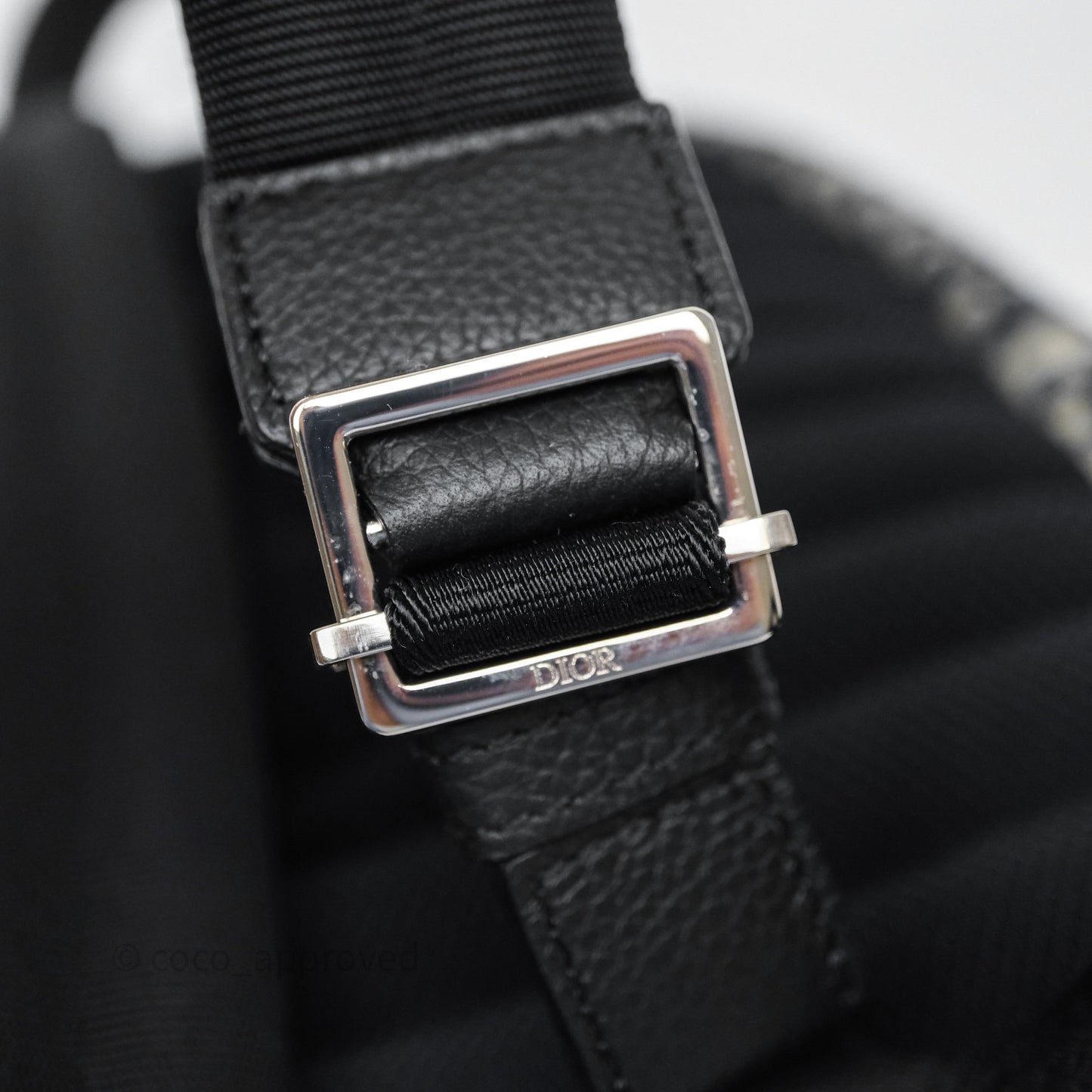 Christian Dior Backpack Beige and Black Dior Oblique Jacquard