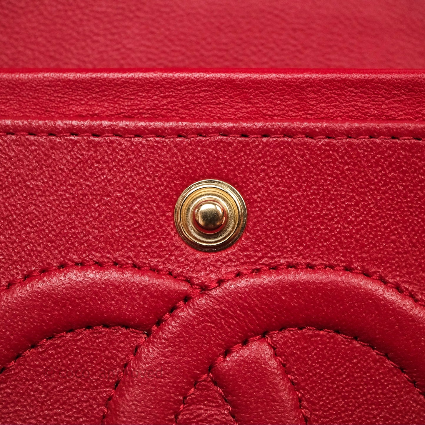 Chanel Classic M/L Medium Double Flap Red Lambskin Gold Hardware