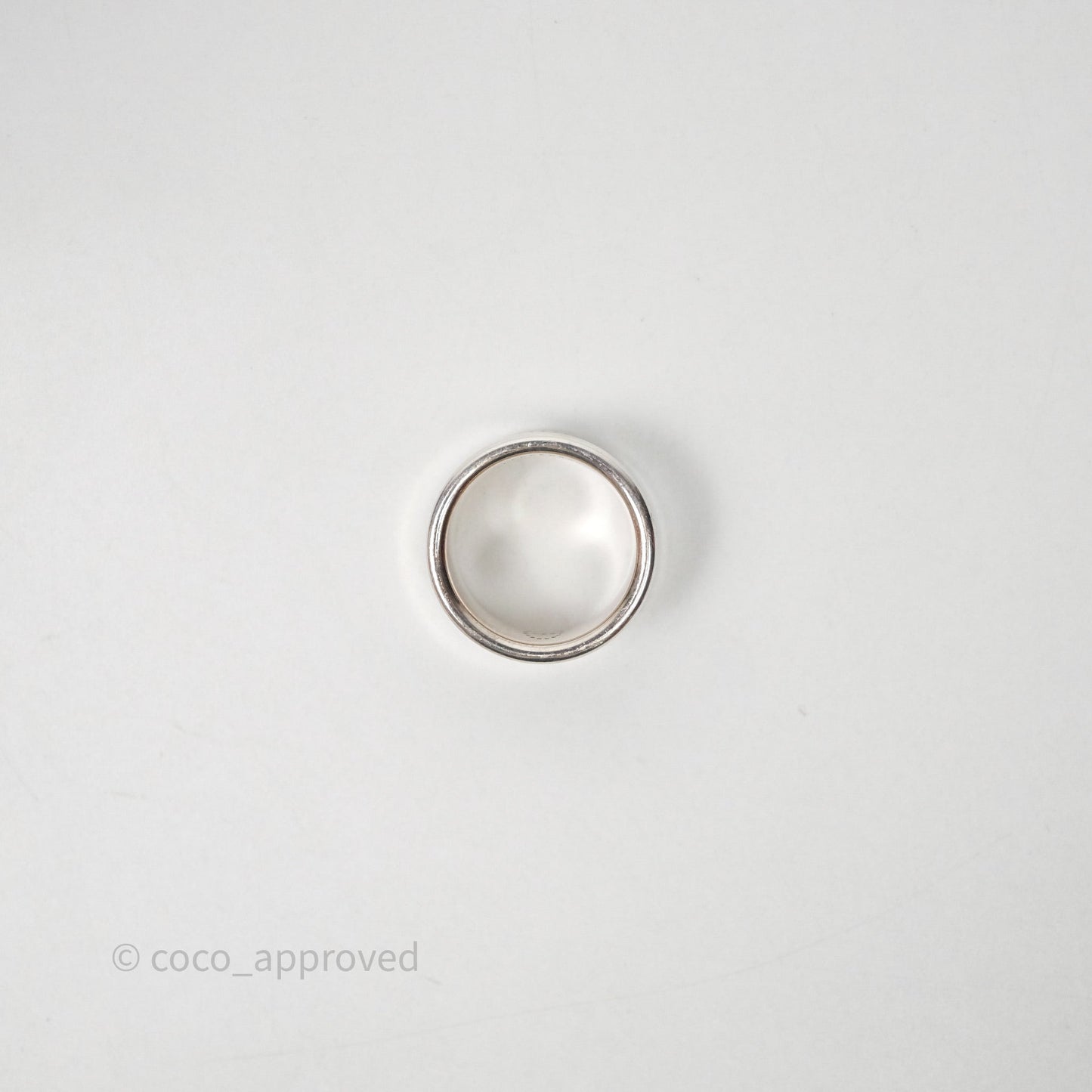 Hermès Eclipse Ruban Ring Silver Tone