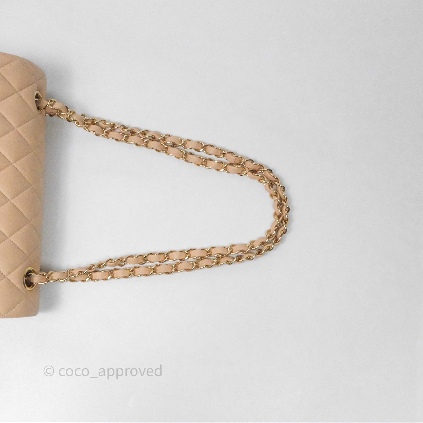 Chanel Small Quilted Classic Flap Beige Lambskin Gold Hardware