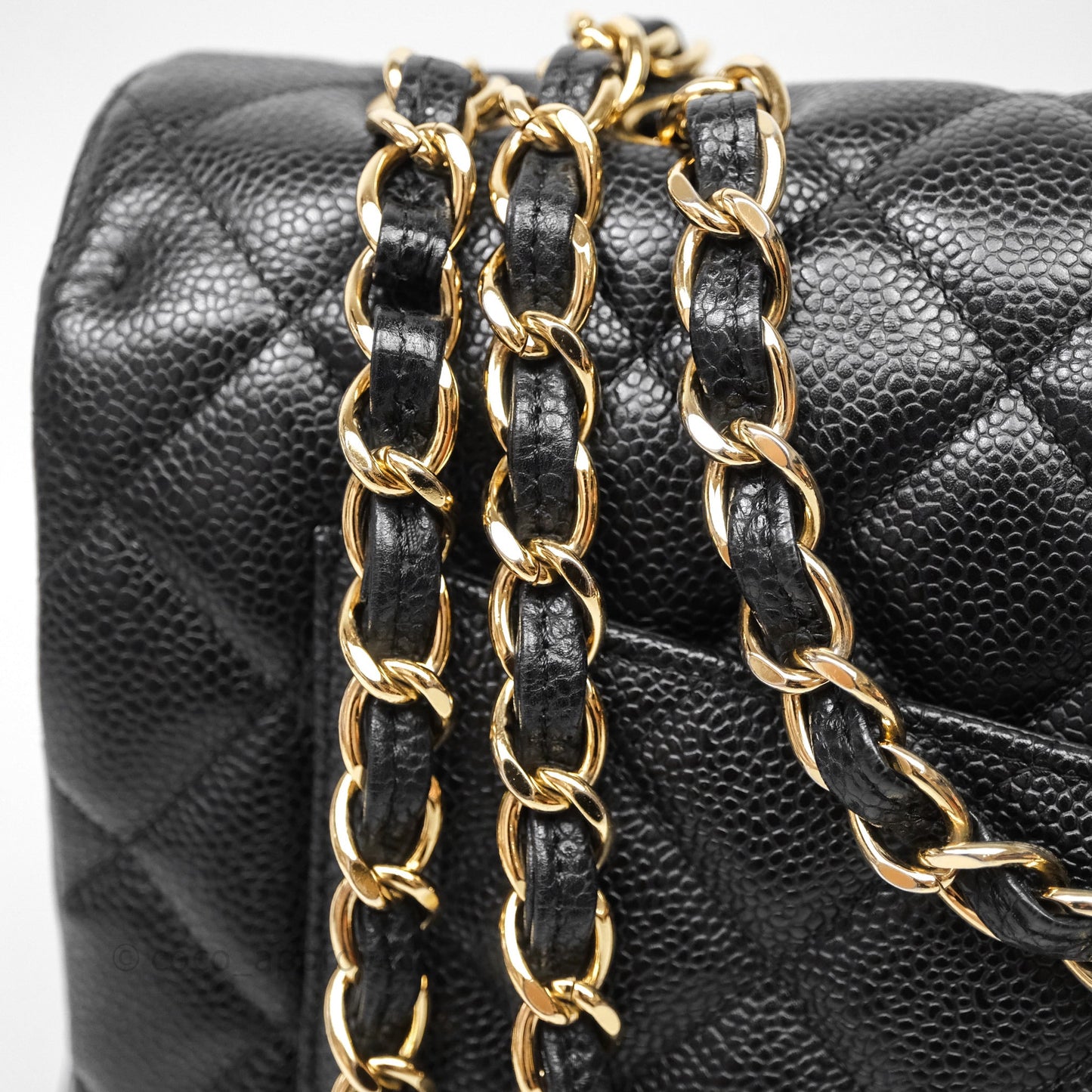 Chanel Jumbo Single Flap Black Caviar Gold Hardware⁣⁣