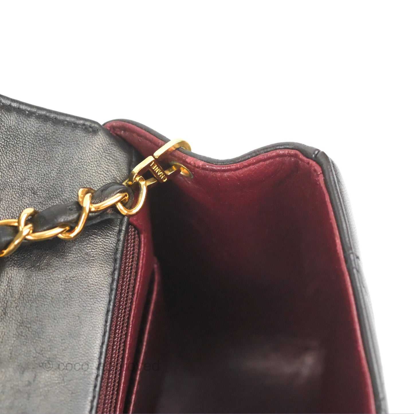 Chanel Vintage Small Quilted Classic Diana Flap Bag Black Lambskin 24K Gold Hardware