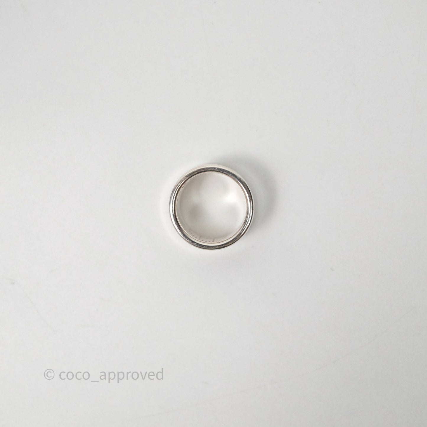 Hermès Eclipse Ruban Ring Silver Tone