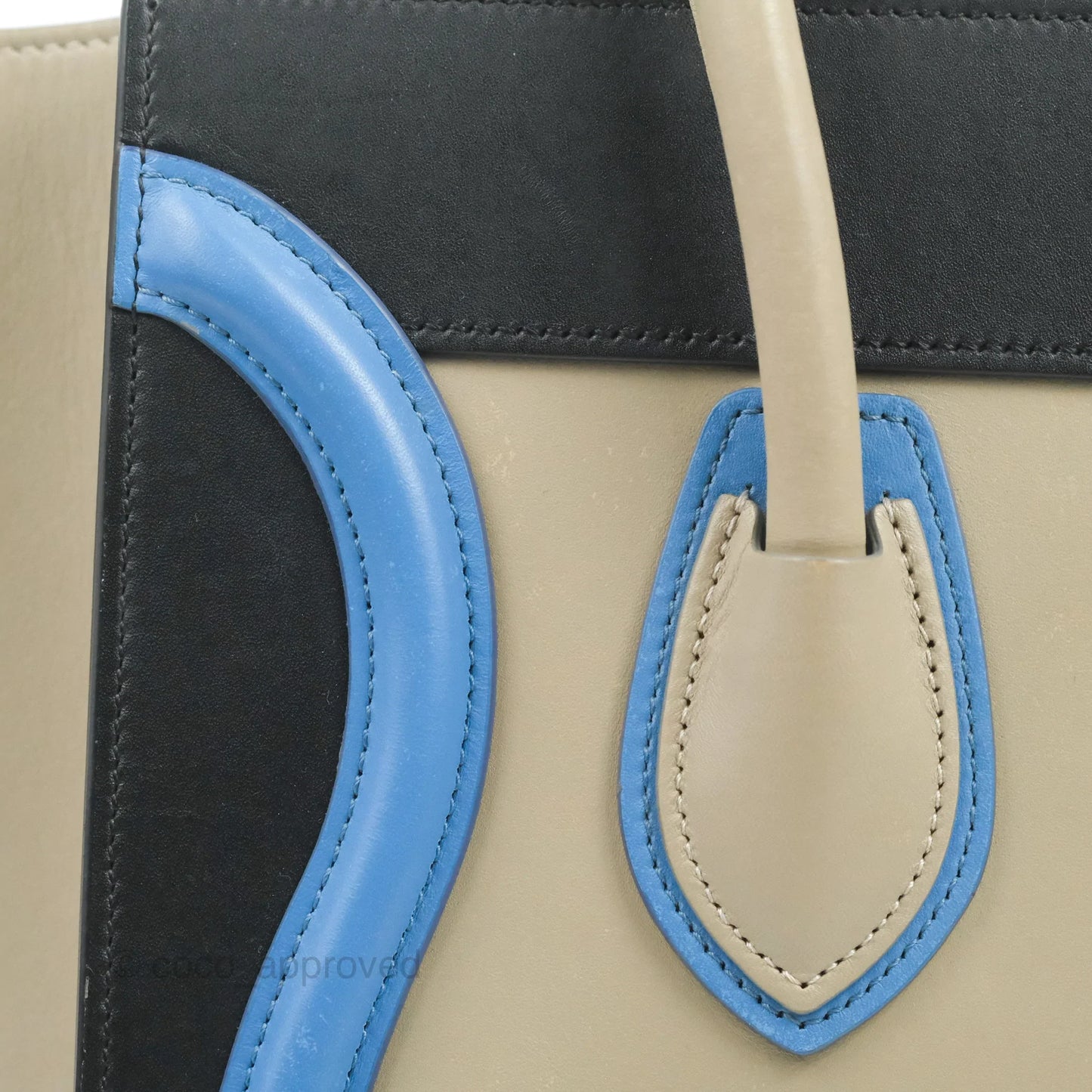 Celine Micro Luggage Bag Taupe/Blue/Black Calfskin