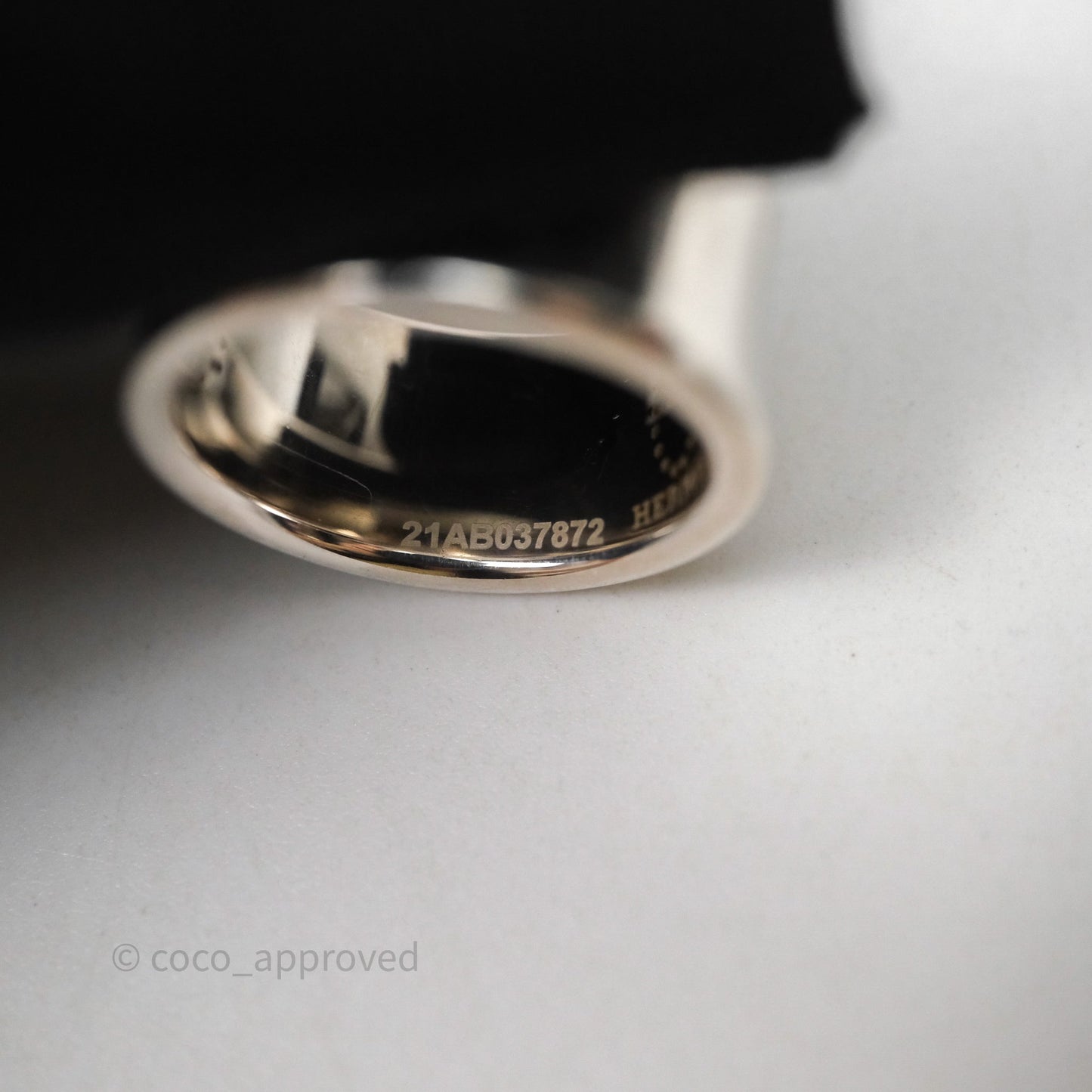 Hermès Eclipse Ruban Ring Silver Tone
