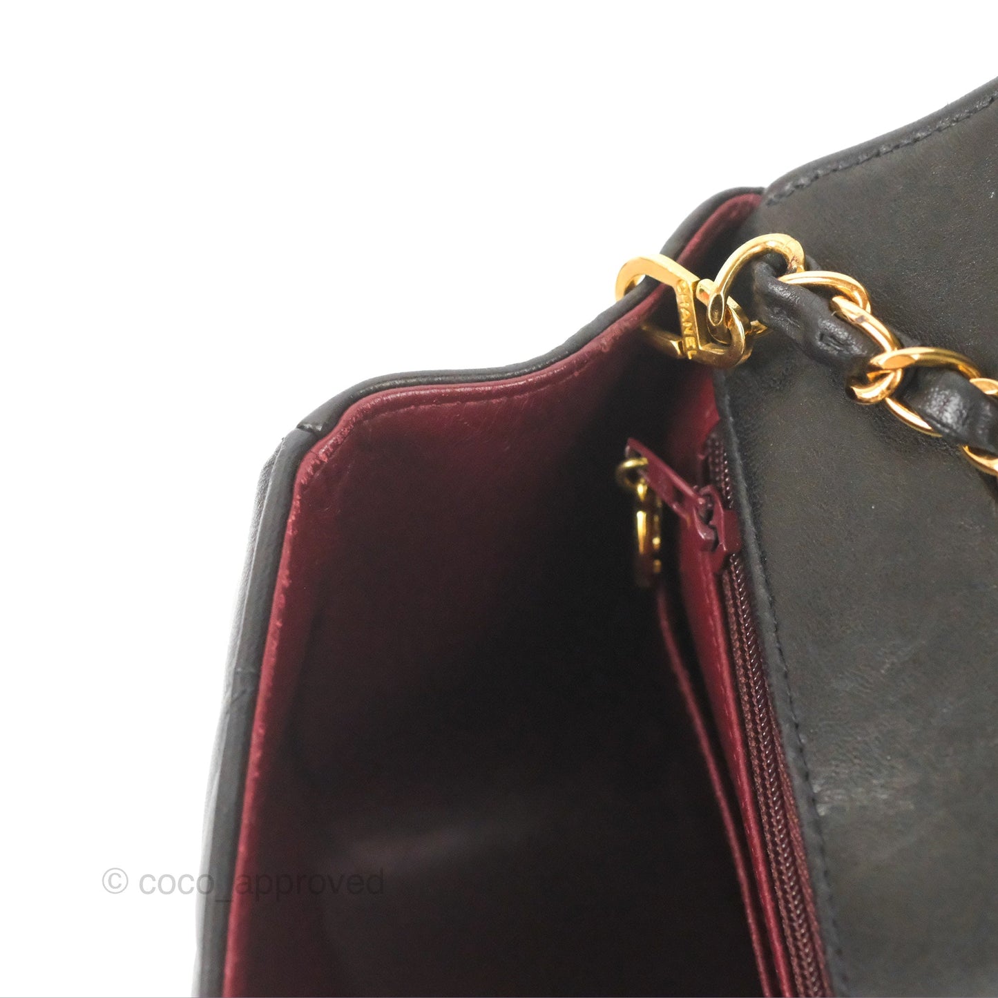 Chanel Vintage Small Quilted Classic Diana Flap Bag Black Lambskin 24K Gold Hardware