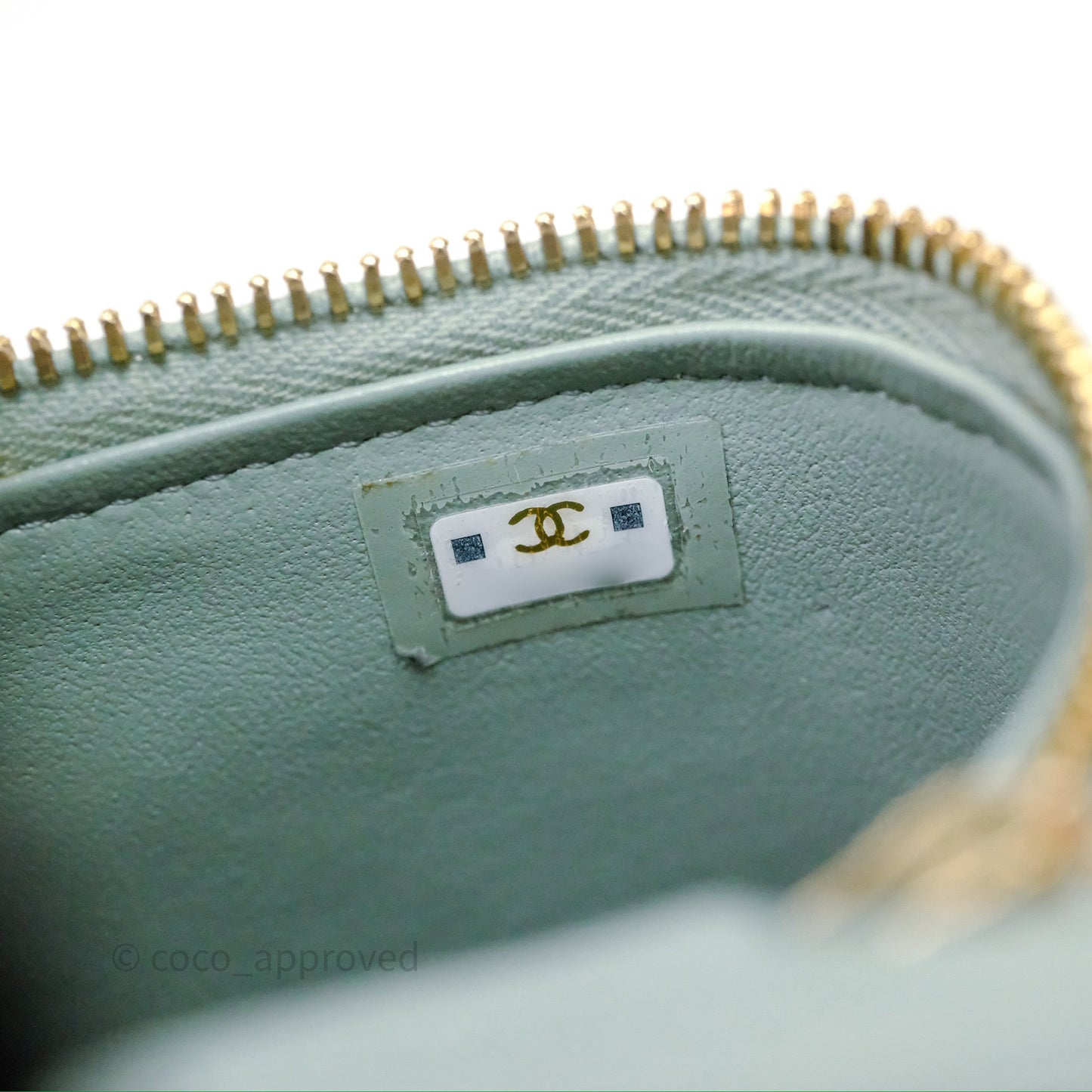 Chanel Classic Mini Vanity With Chain Green Lambskin Gold Hardware