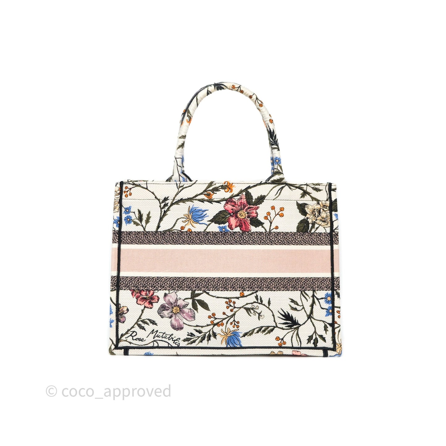 Dior Medium Book Tote Rosa Mutabilis Embroidered Canvas