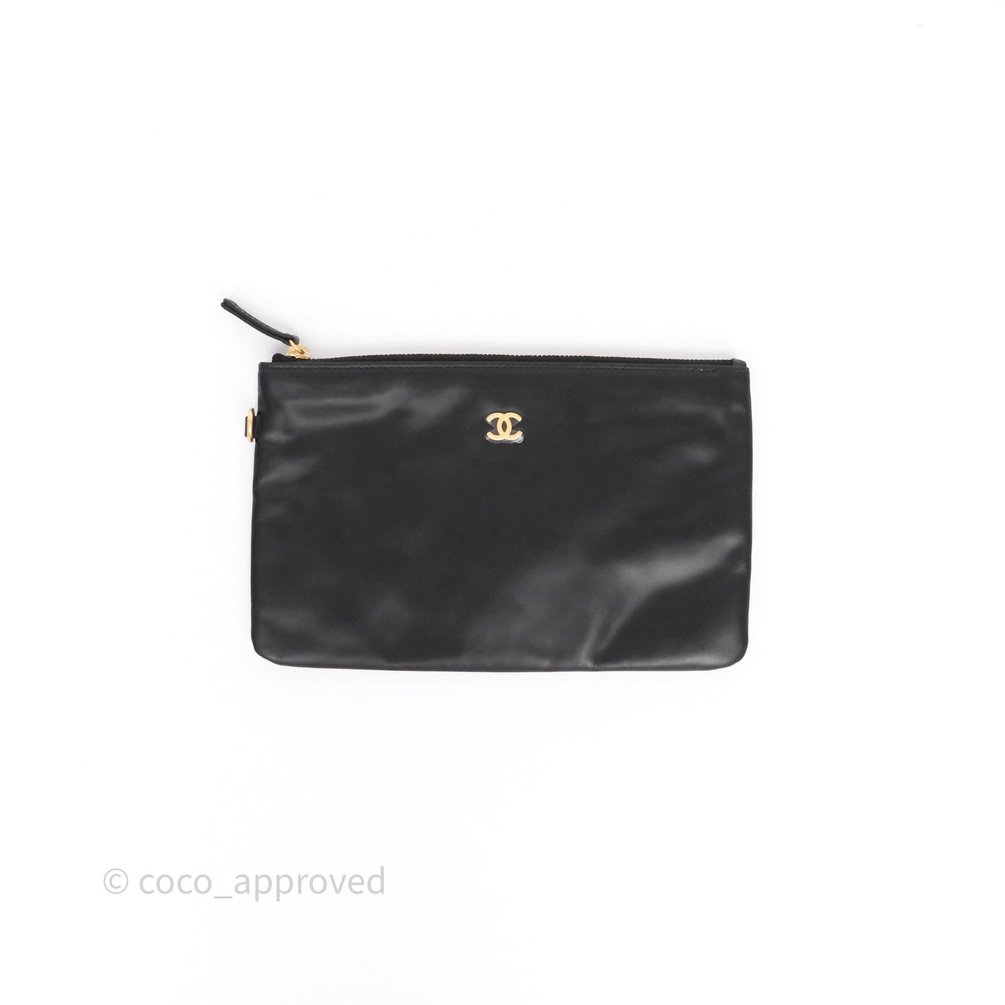 Chanel 22 Medium Black Crumpled Calfskin Aged Gold Hardware