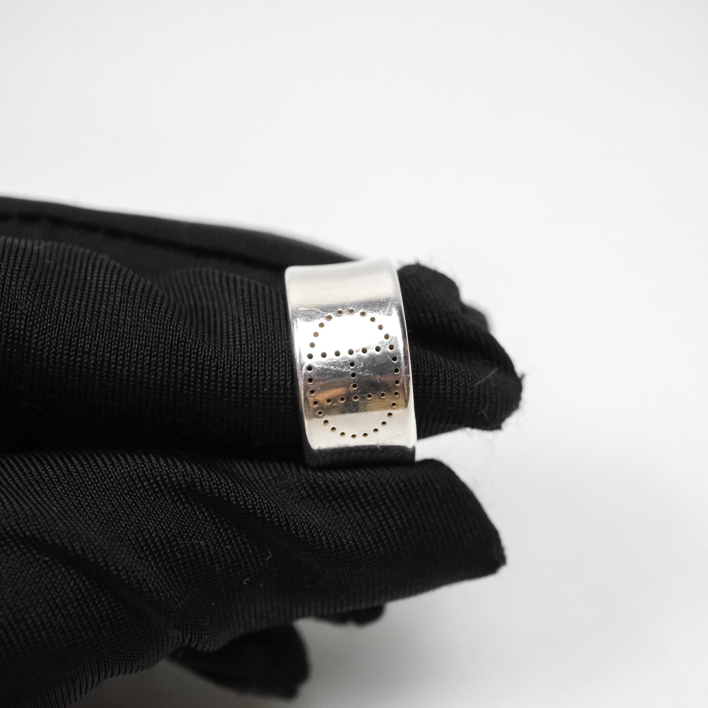 Hermès Eclipse Ruban Ring Silver Tone