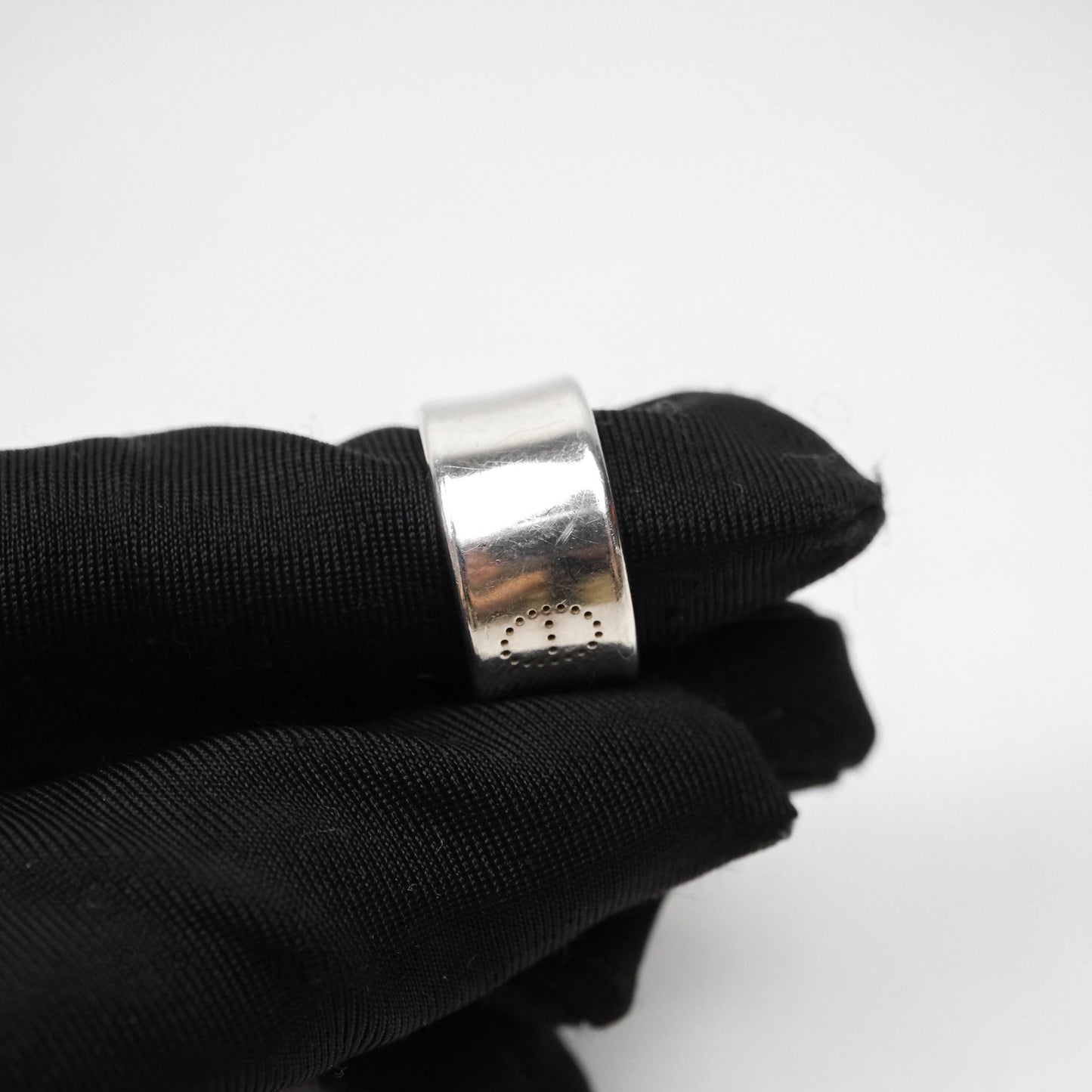 Hermès Eclipse Ruban Ring Silver Tone