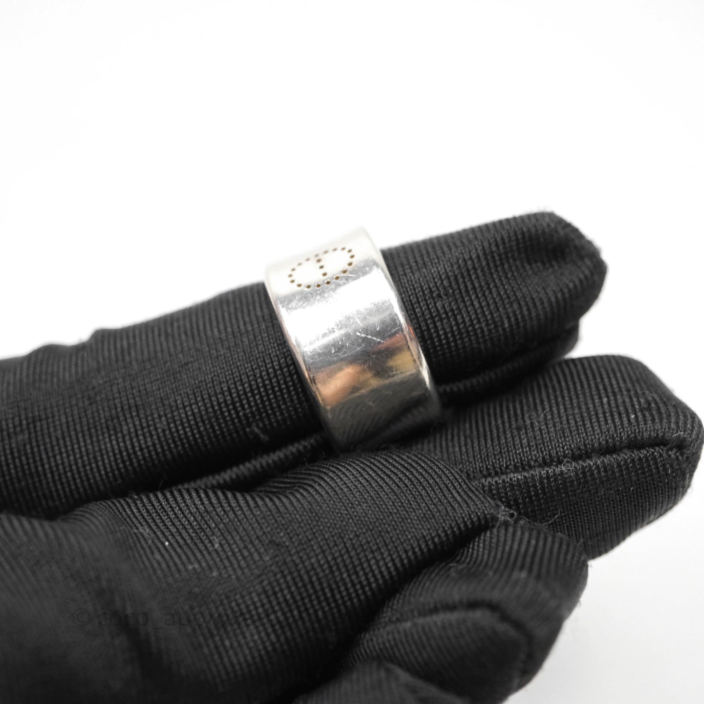Hermès Eclipse Ruban Ring Silver Tone