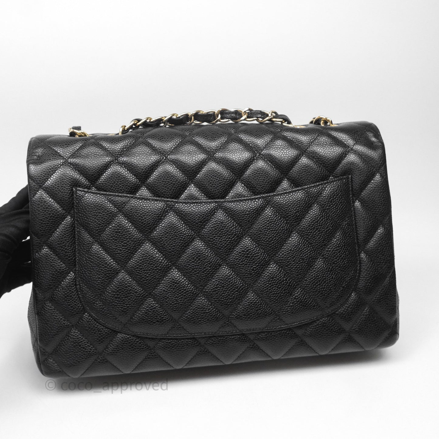 Chanel Jumbo Single Flap Black Caviar Gold Hardware⁣⁣