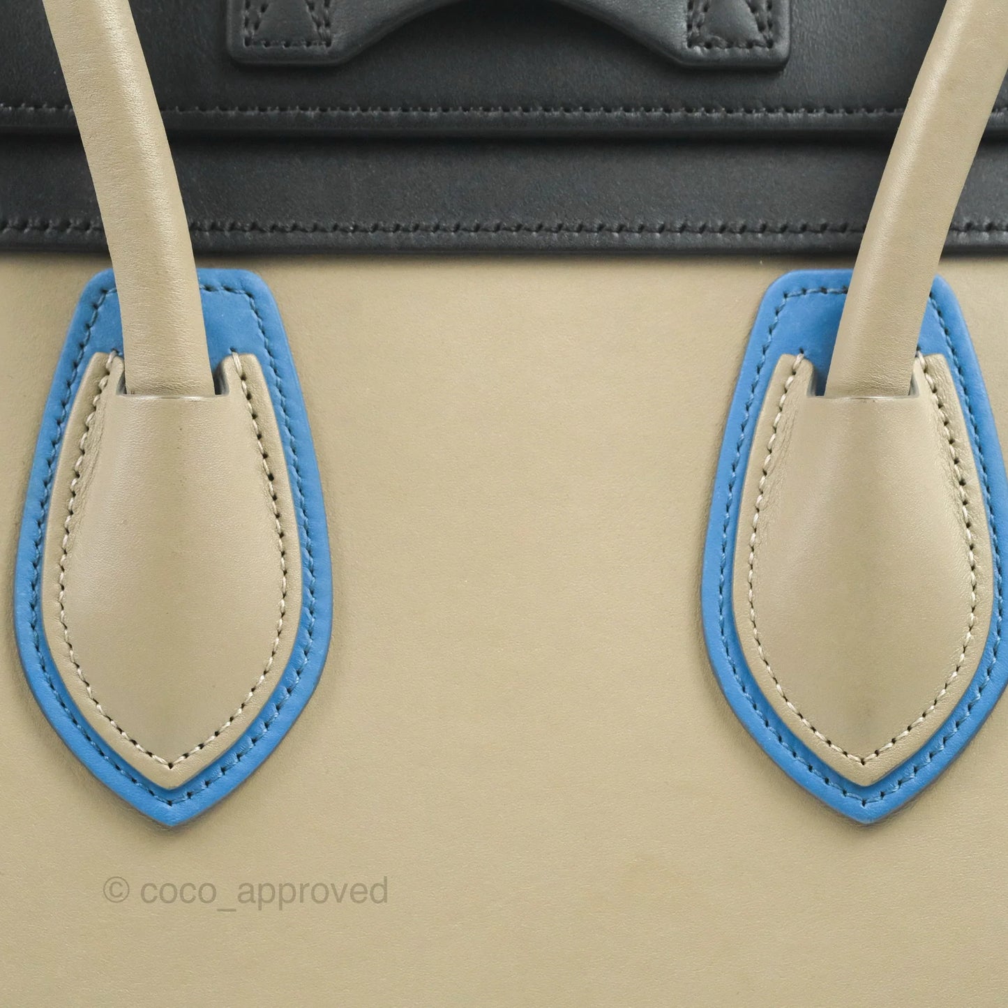 Celine Micro Luggage Bag Taupe/Blue/Black Calfskin