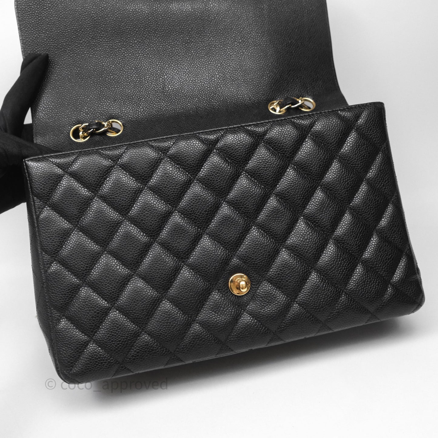 Chanel Jumbo Single Flap Black Caviar Gold Hardware⁣⁣