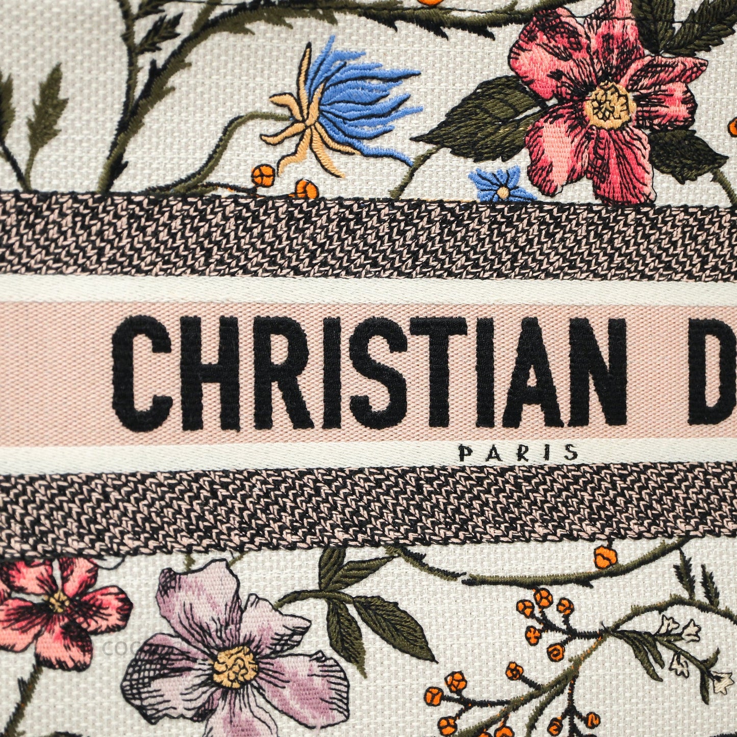 Dior Medium Book Tote Rosa Mutabilis Embroidered Canvas