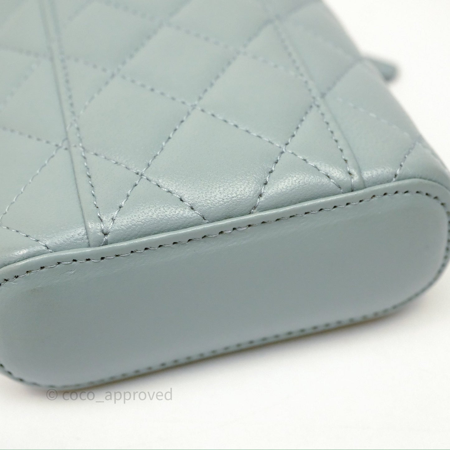 Chanel Classic Mini Vanity With Chain Green Lambskin Gold Hardware