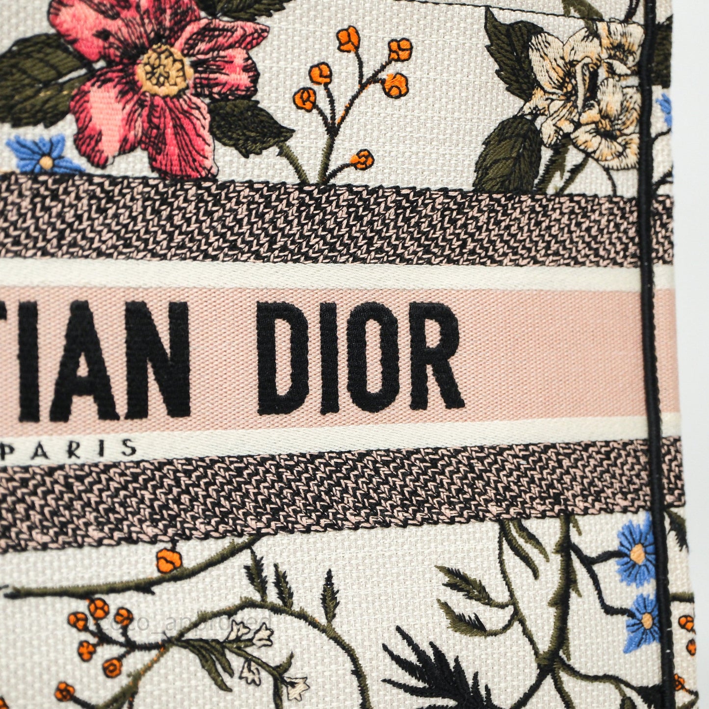 Dior Medium Book Tote Rosa Mutabilis Embroidered Canvas